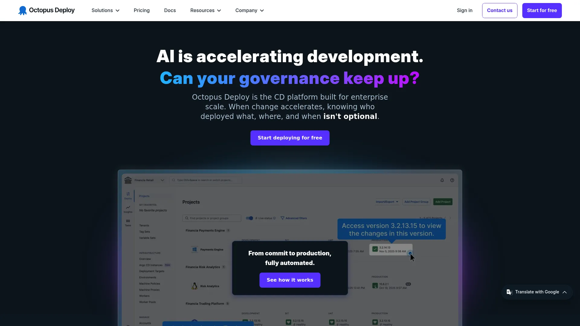 Octopus Deploy deployment automation and continuous delivery