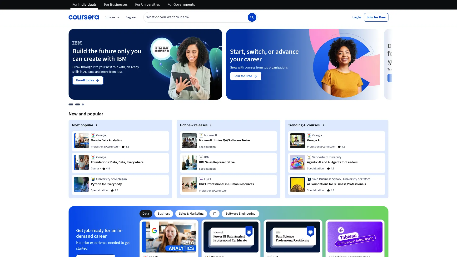 Coursera online learning platform