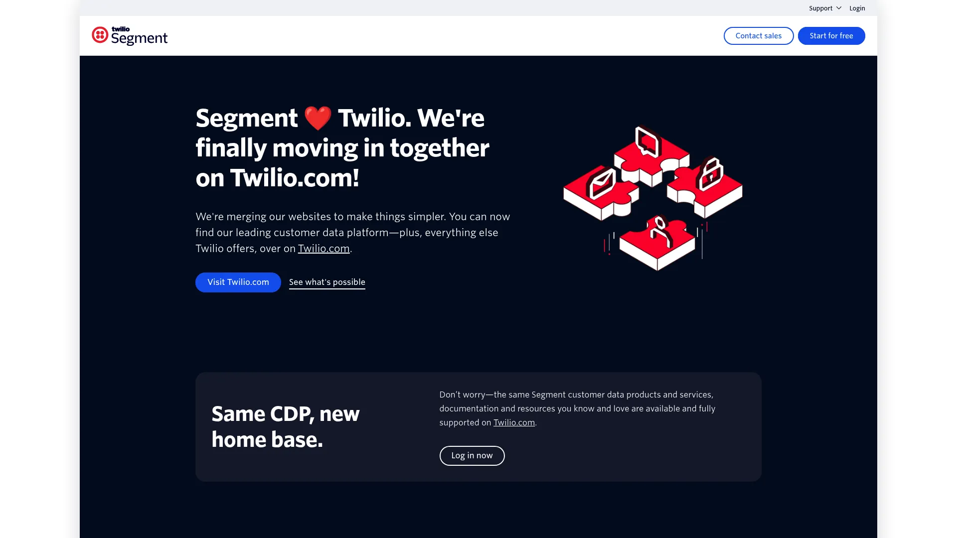 Segment customer data platform homepage