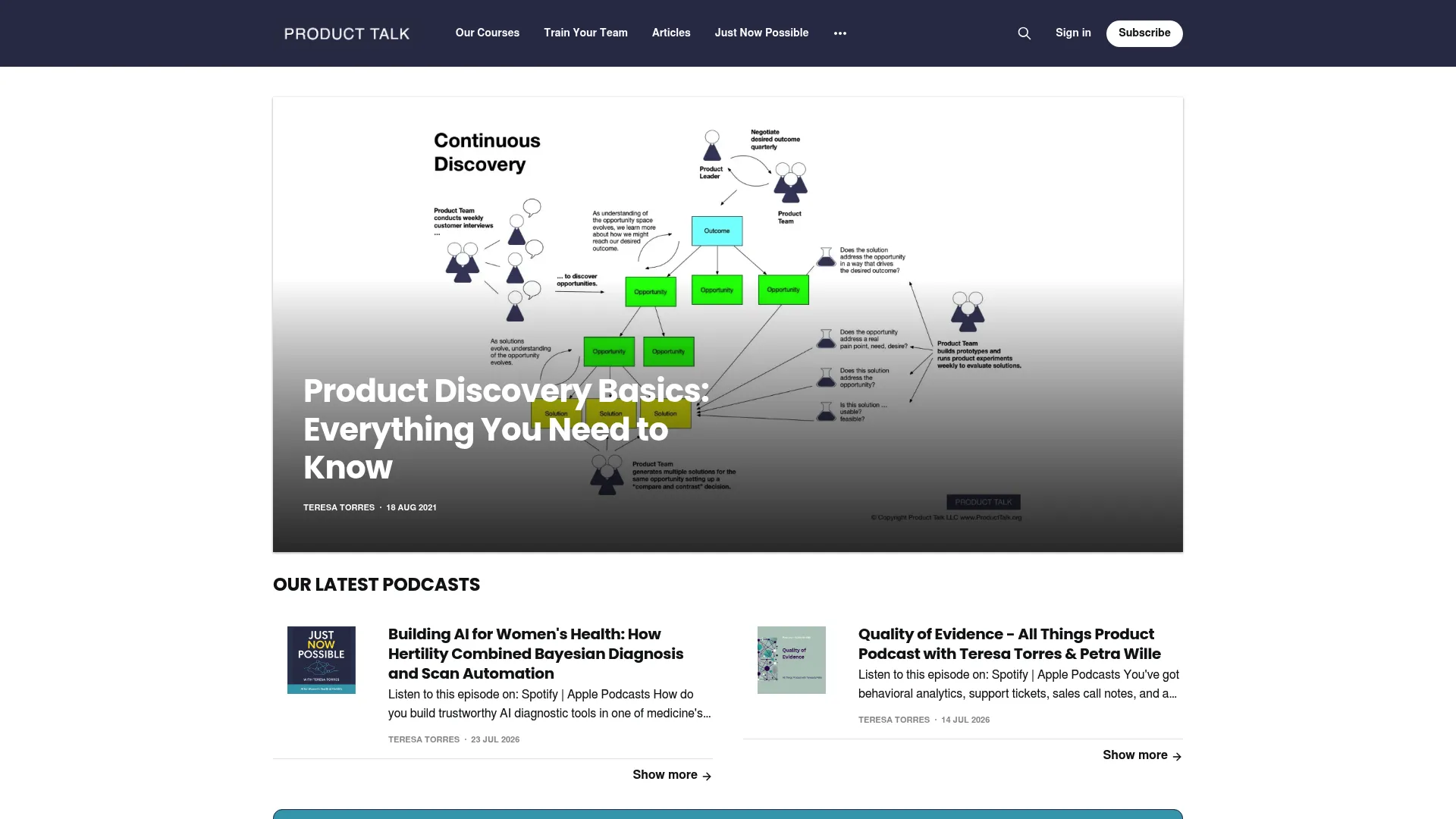 Product Talk product discovery resources