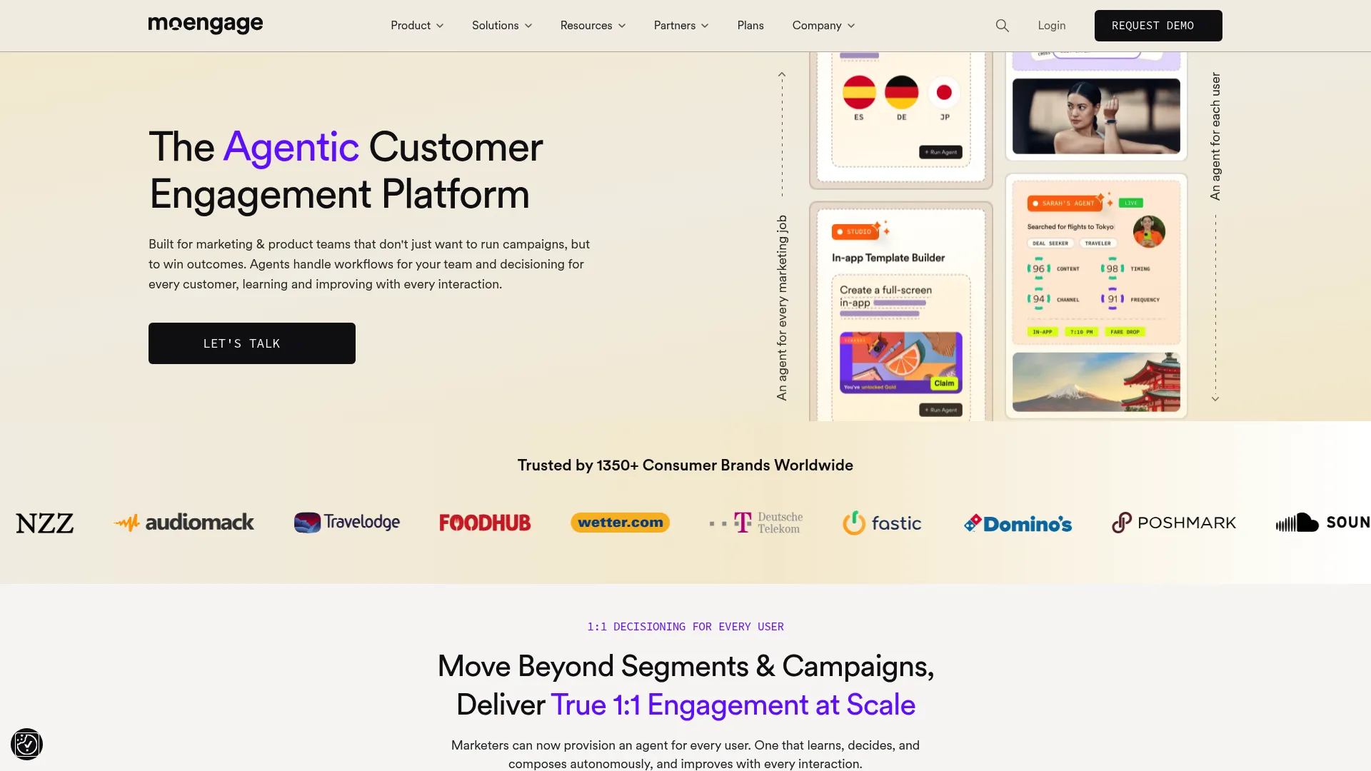 MoEngage customer engagement platform homepage