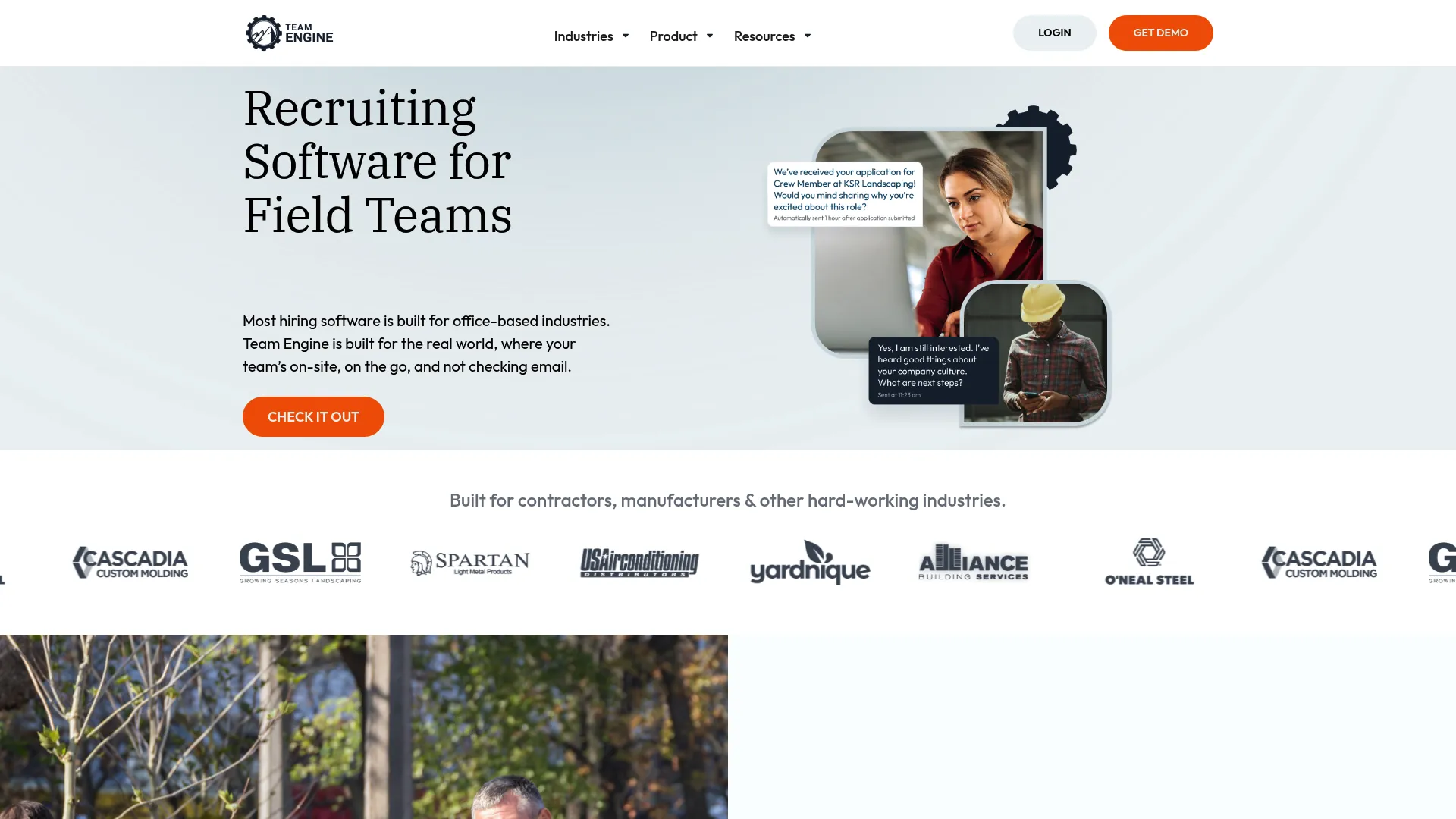 Team Engine HR automation and recruiting software homepage