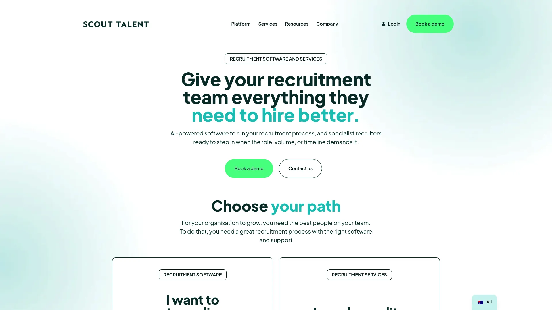Scout Talent recruitment software homepage