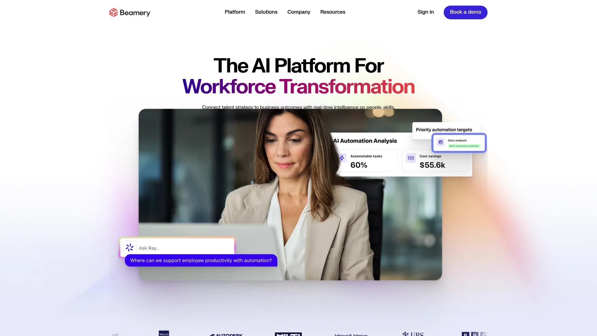 Beamery talent platform homepage