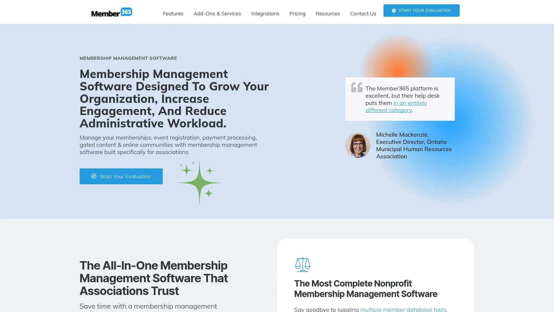 Member365 association management platform homepage