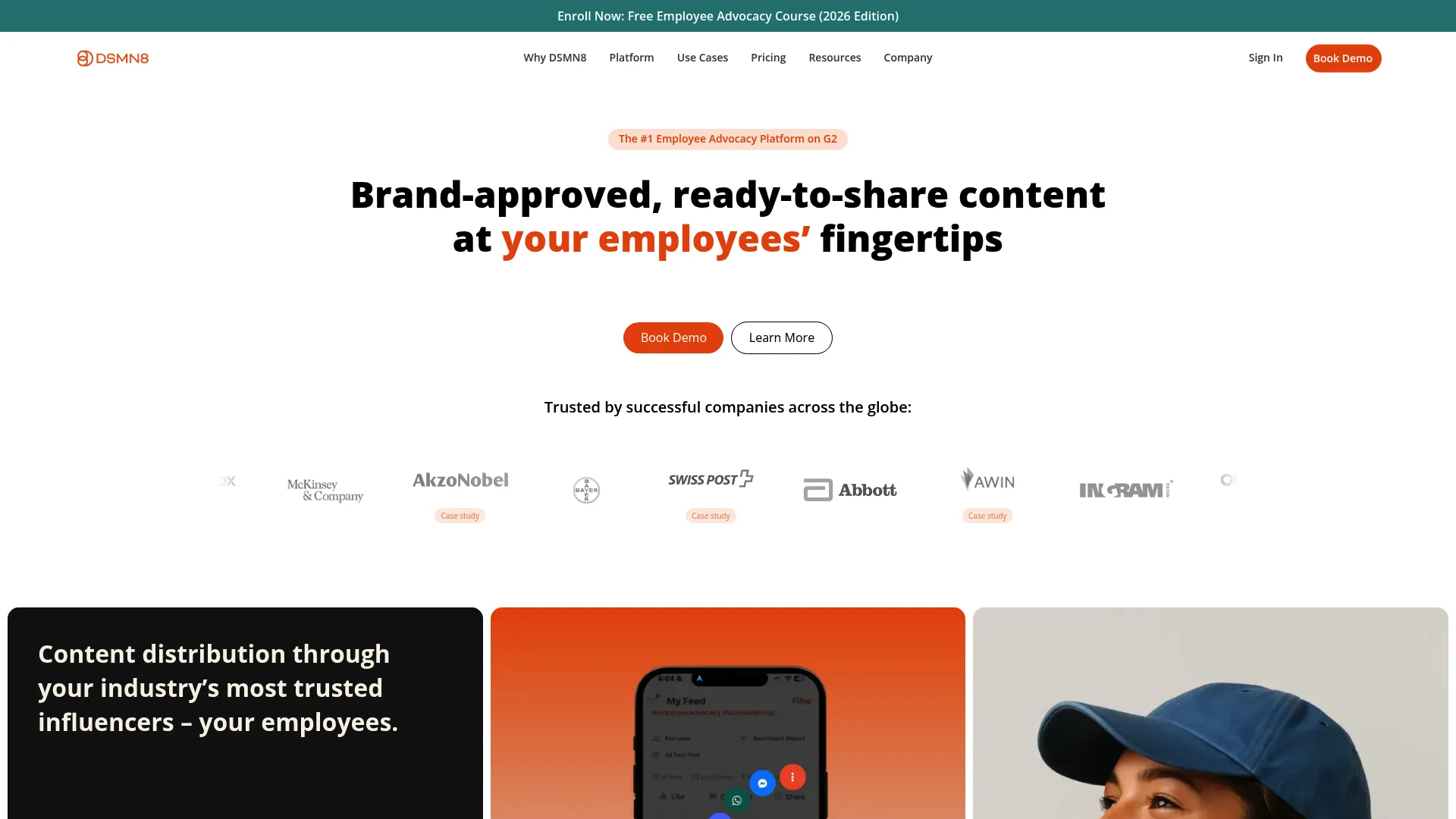 DSMN8 employee advocacy platform dashboard
