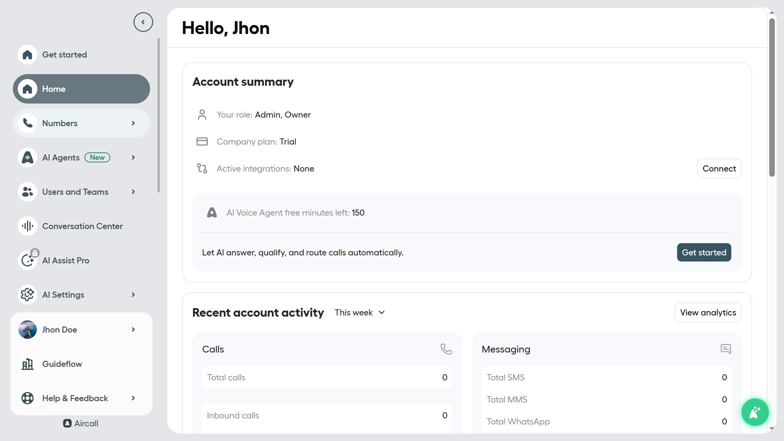 How to create a ring to for a user element in Aircall