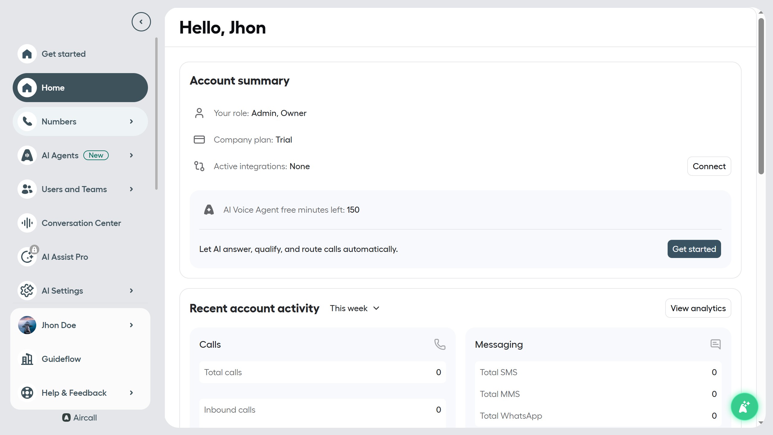 How route a call into voicemail in Aircall