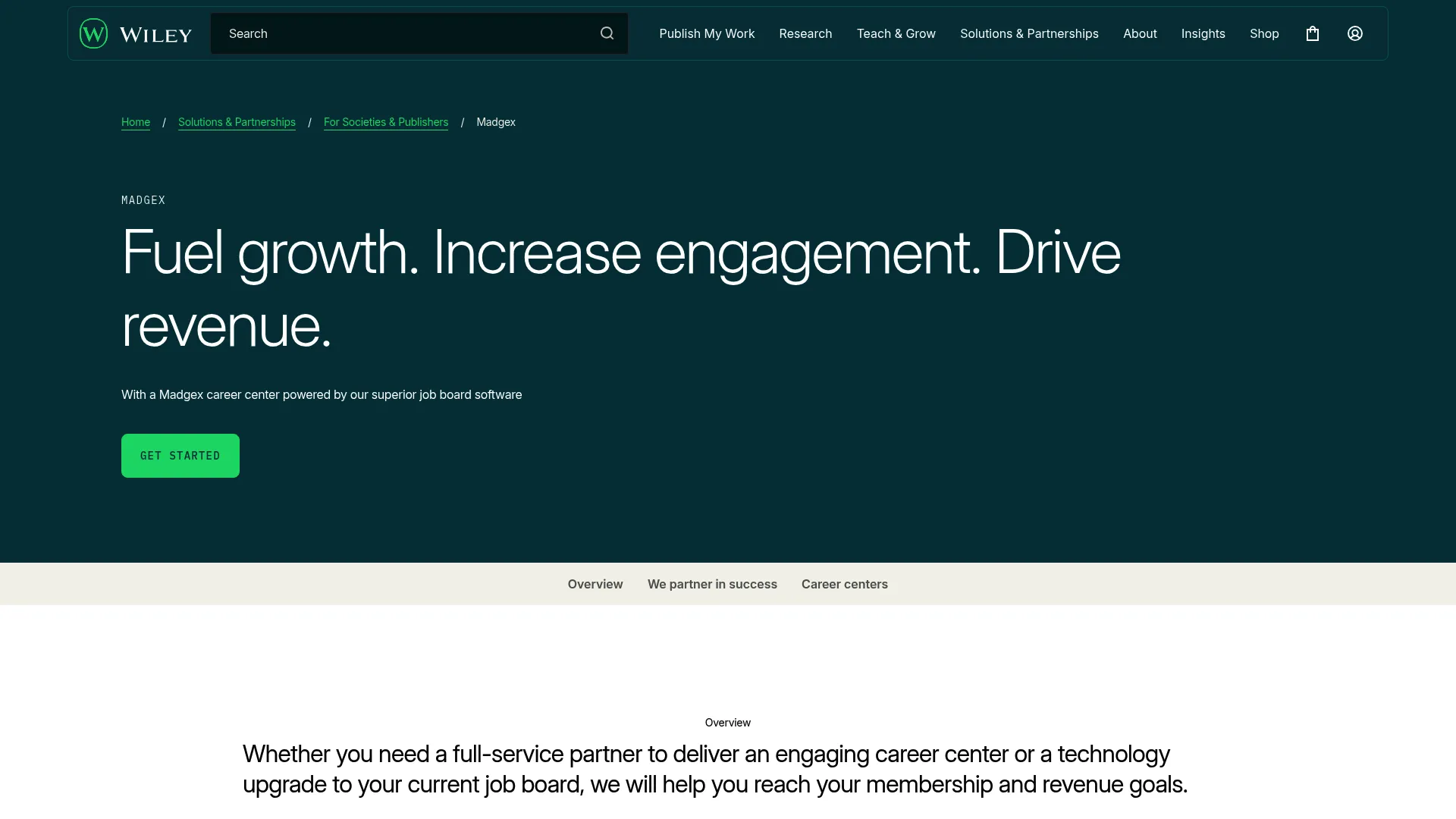 Madgex enterprise career center platform homepage