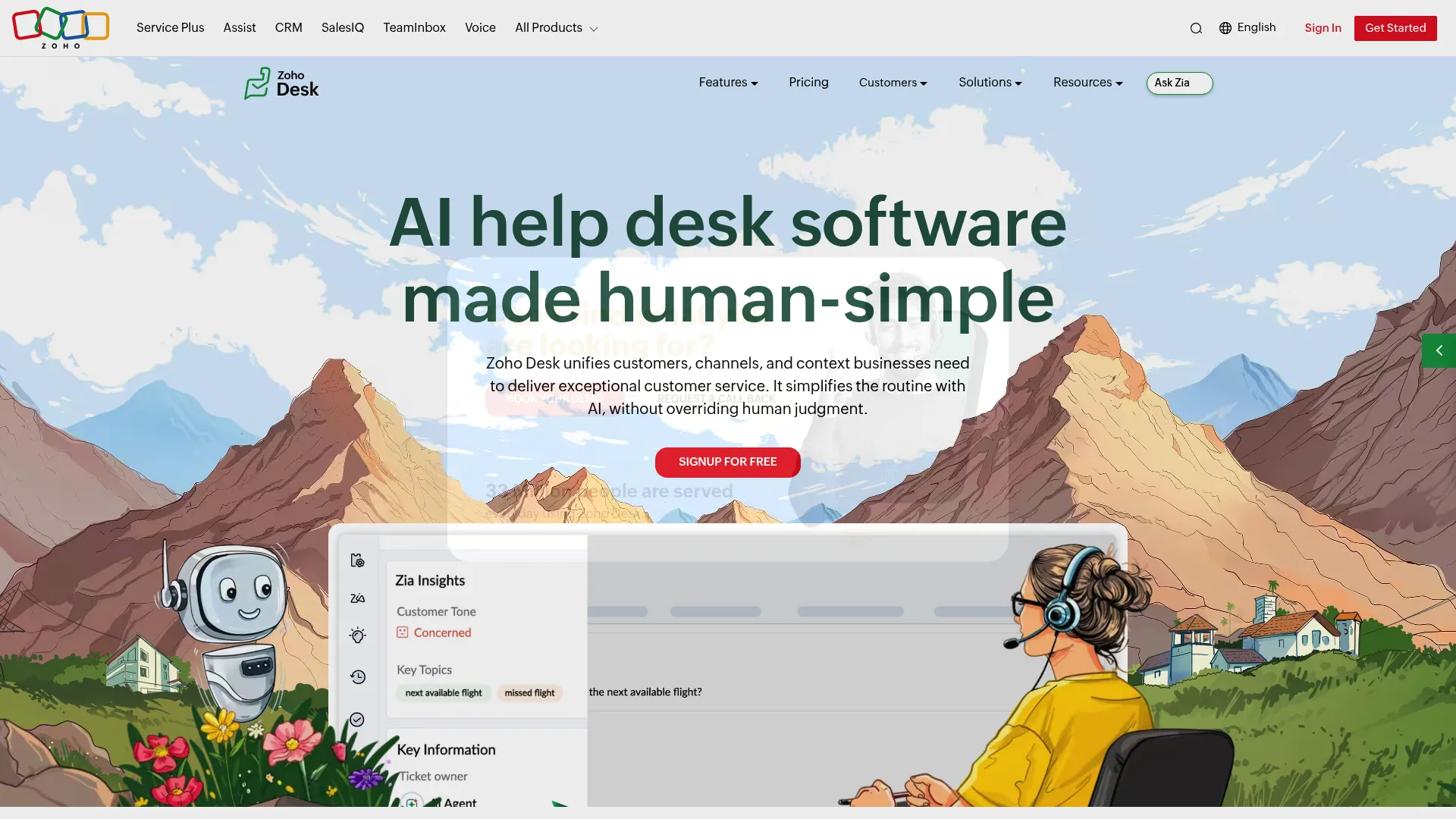 Zoho Desk multichannel help desk software