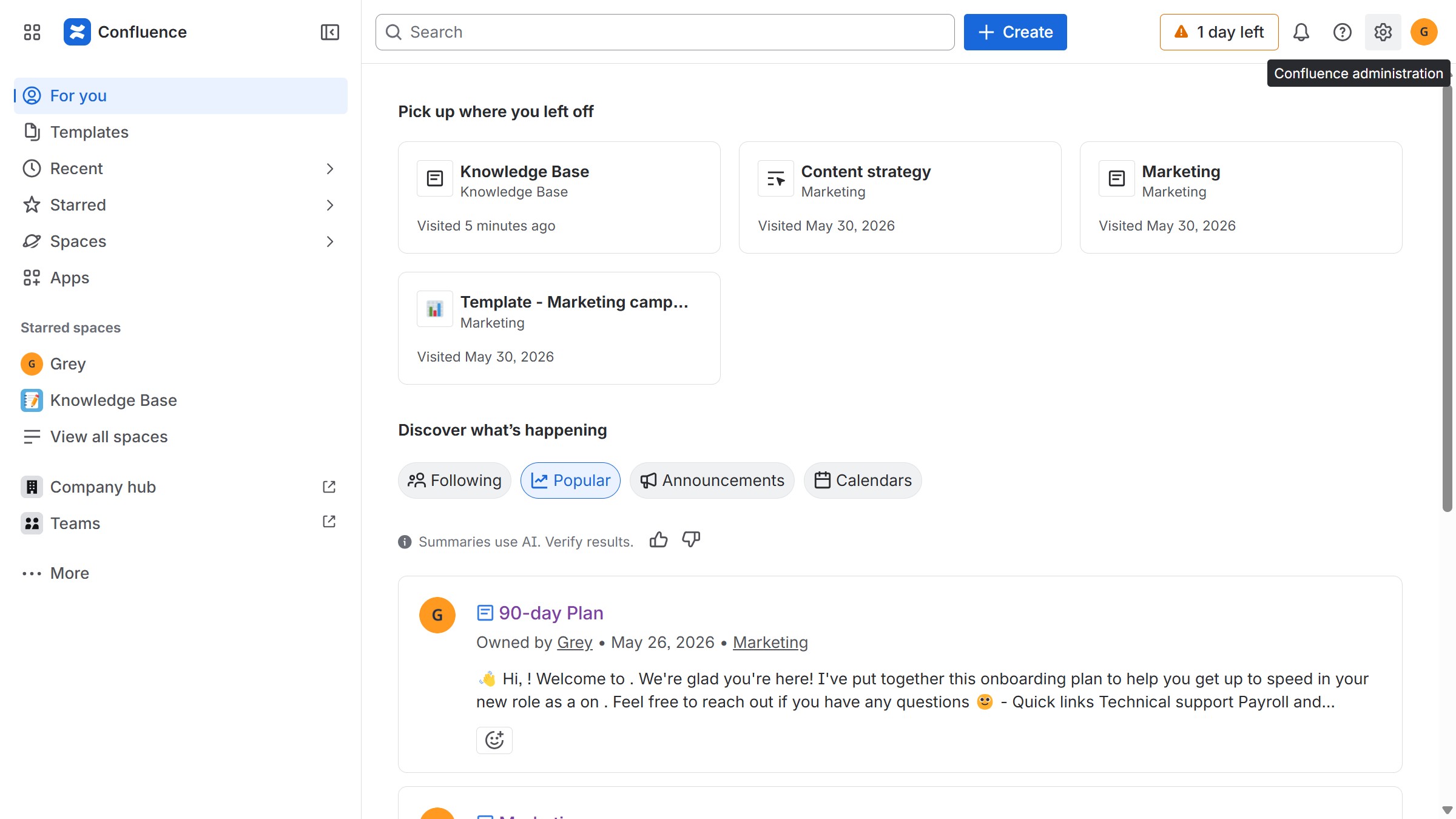 How to disable the Roles and Responsibilities Play blueprint in Confluence