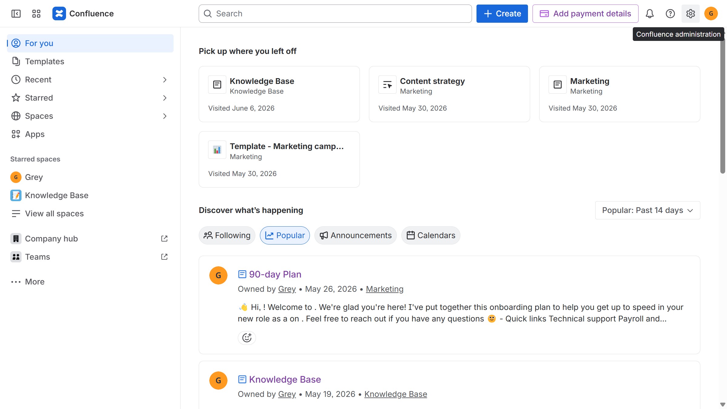 How to disable the Project Charter Template blueprint in Confluence