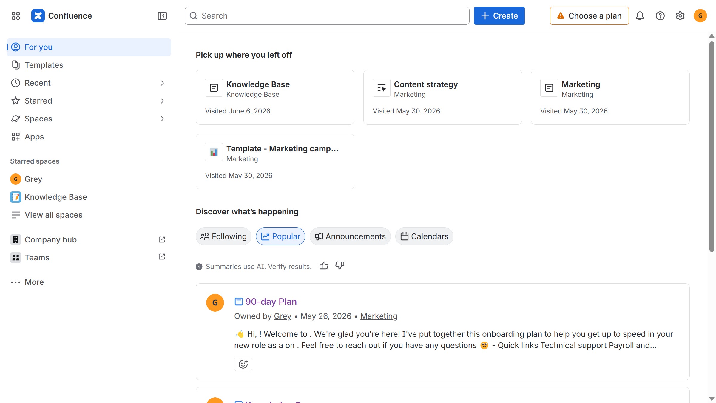 How to disable the Statement of Work (SOW) Template blueprint in Confluence