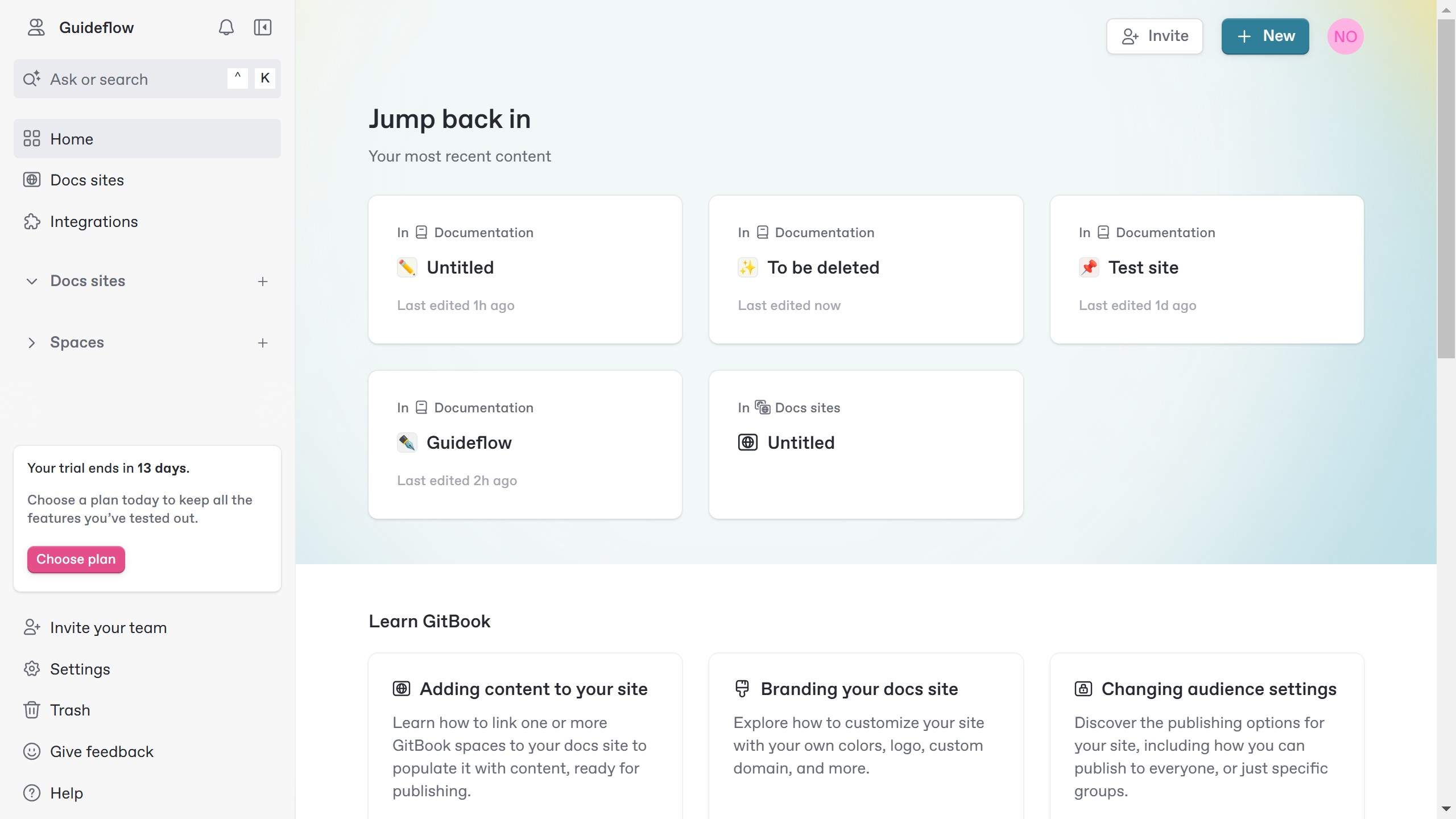 How to delete a space in Gitbook