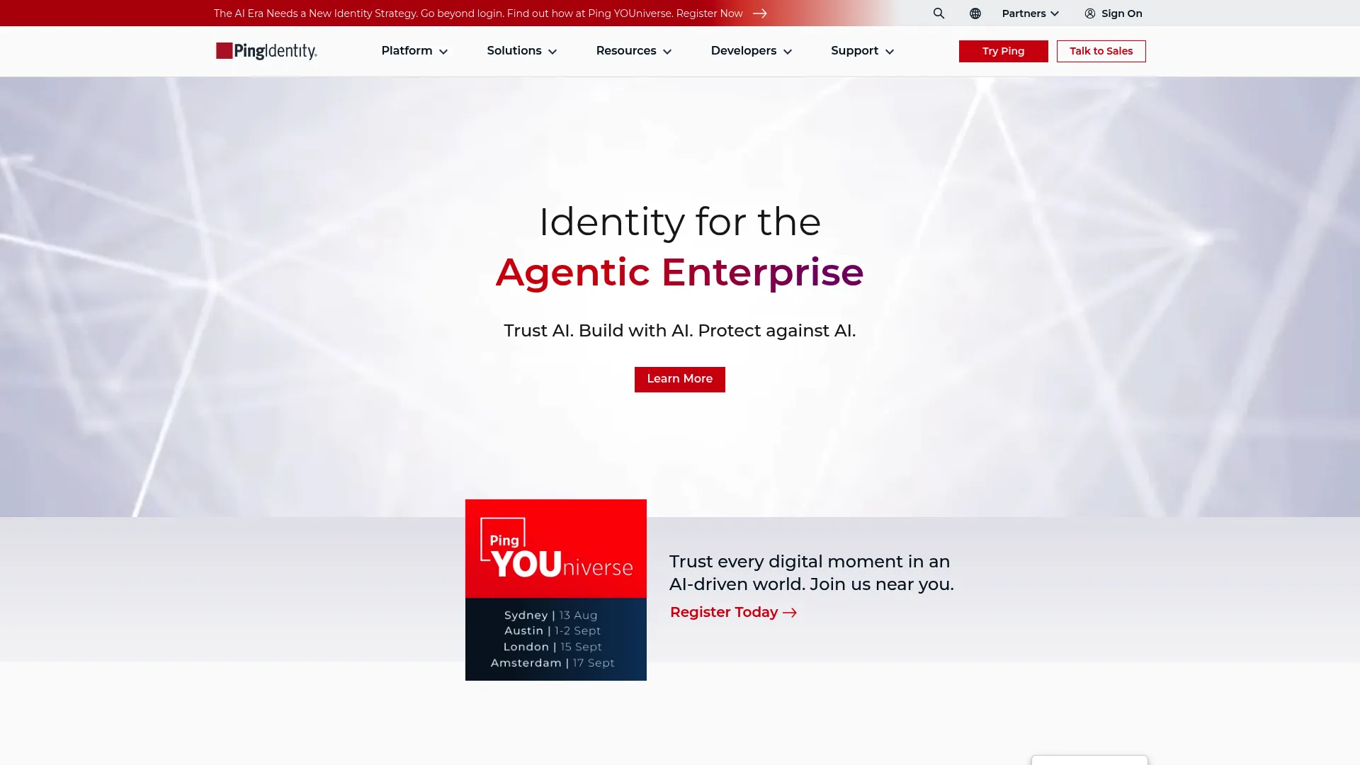 Ping Identity platform for workforce and customer identity