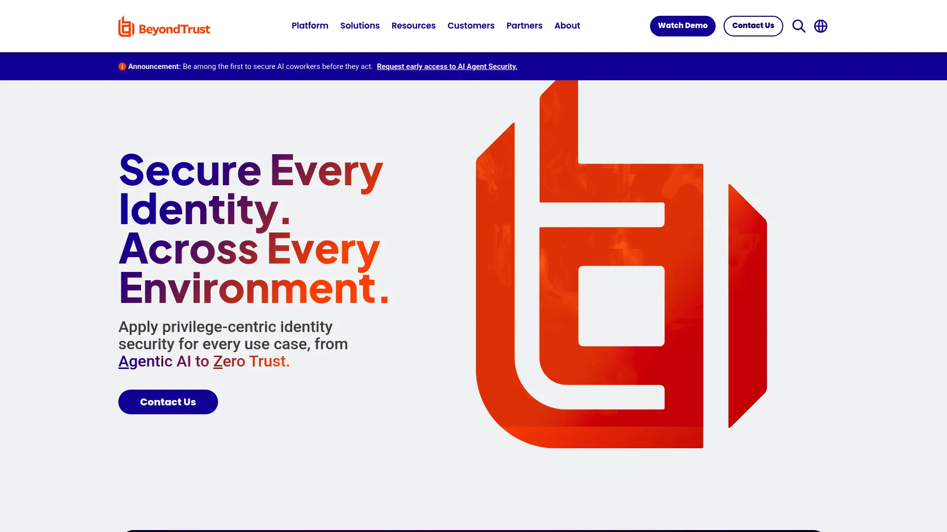 BeyondTrust privileged access and identity security homepage