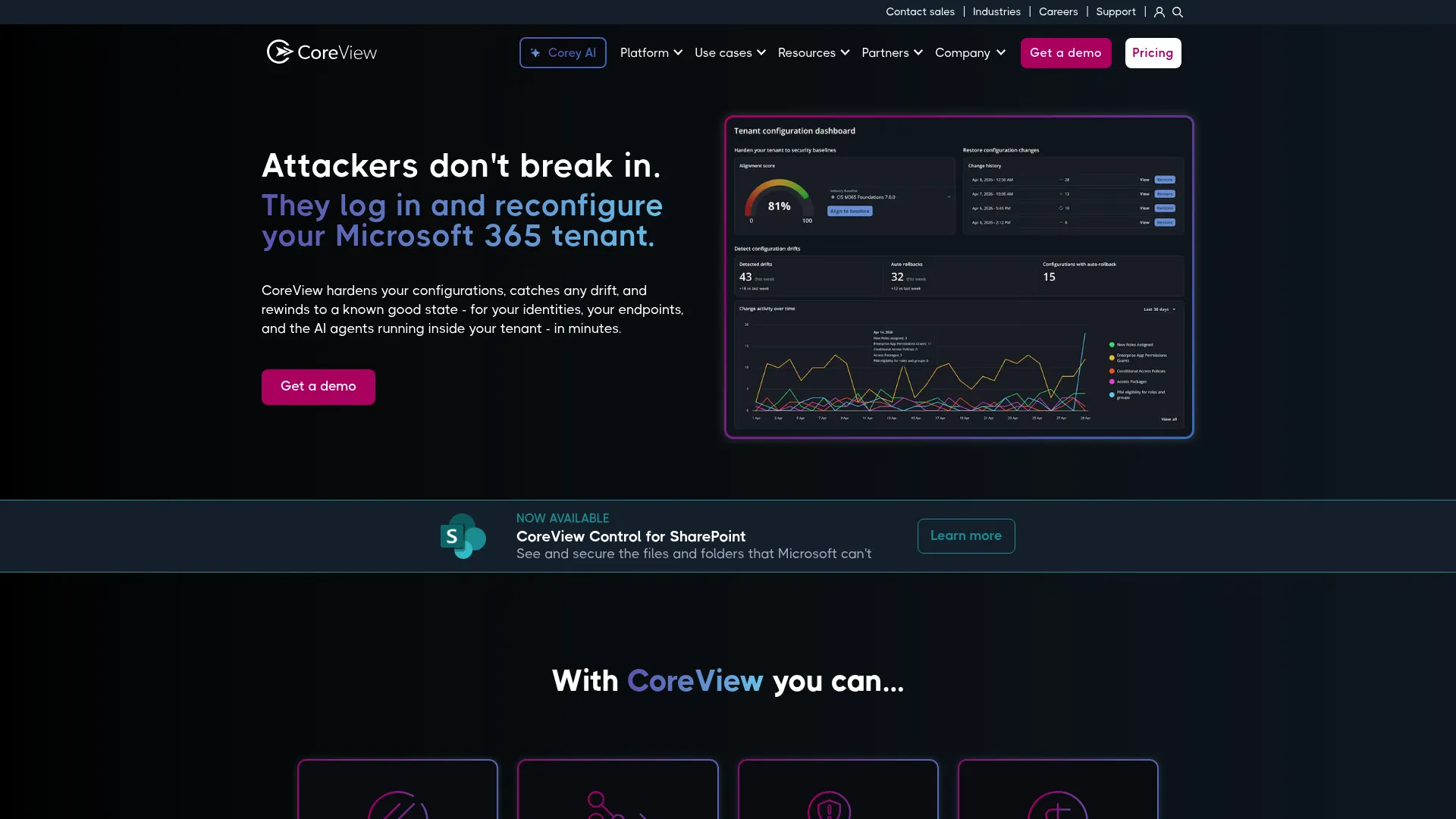 CoreView product screenshot