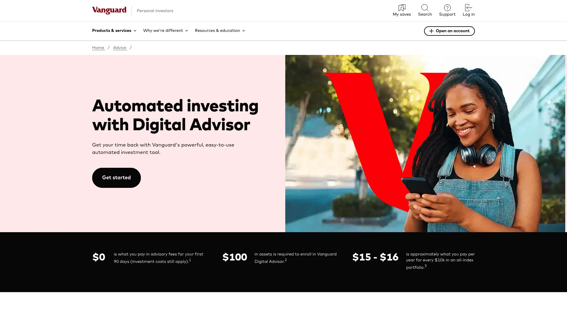 Vanguard Digital Advisor robo-advisor page