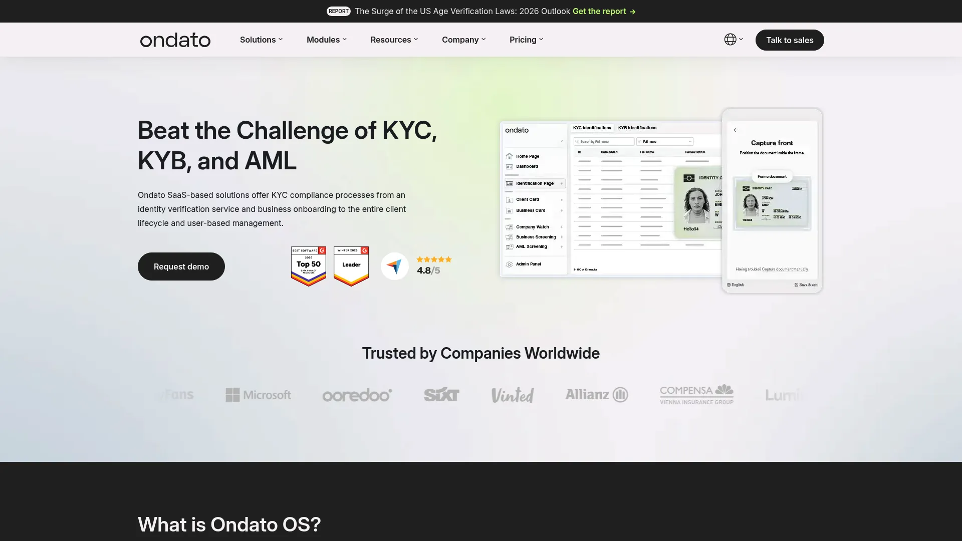Ondato KYC, KYB, and AML platform