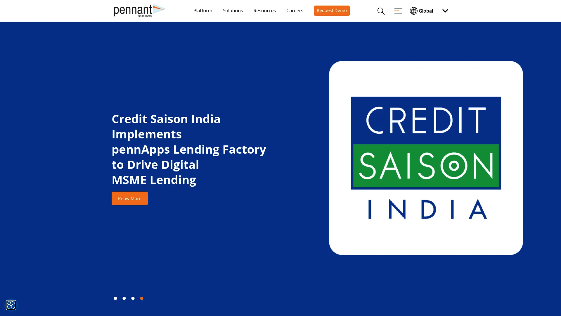Pennant Technologies lending software homepage