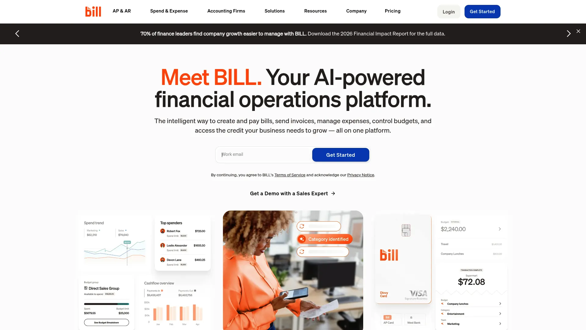 BILL invoice financing and financial operations platform