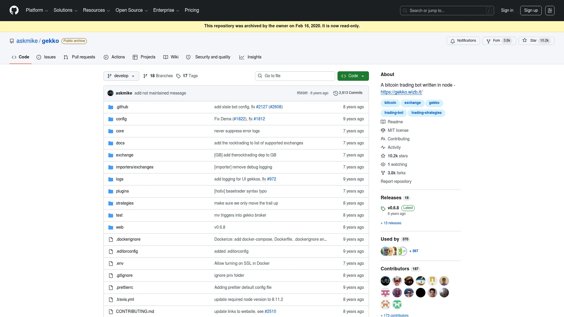 Gekko open-source trading bot backtesting web interface