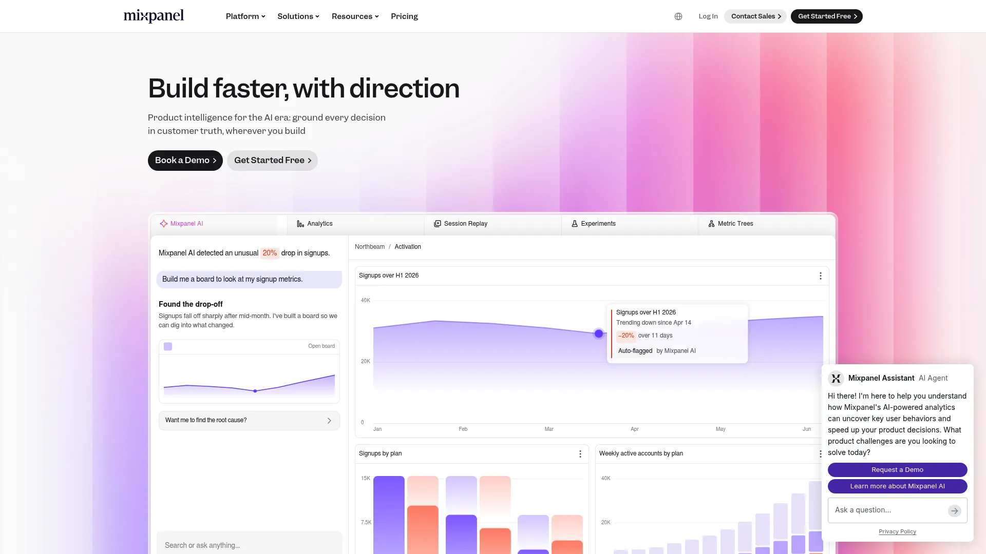 Mixpanel product analytics platform