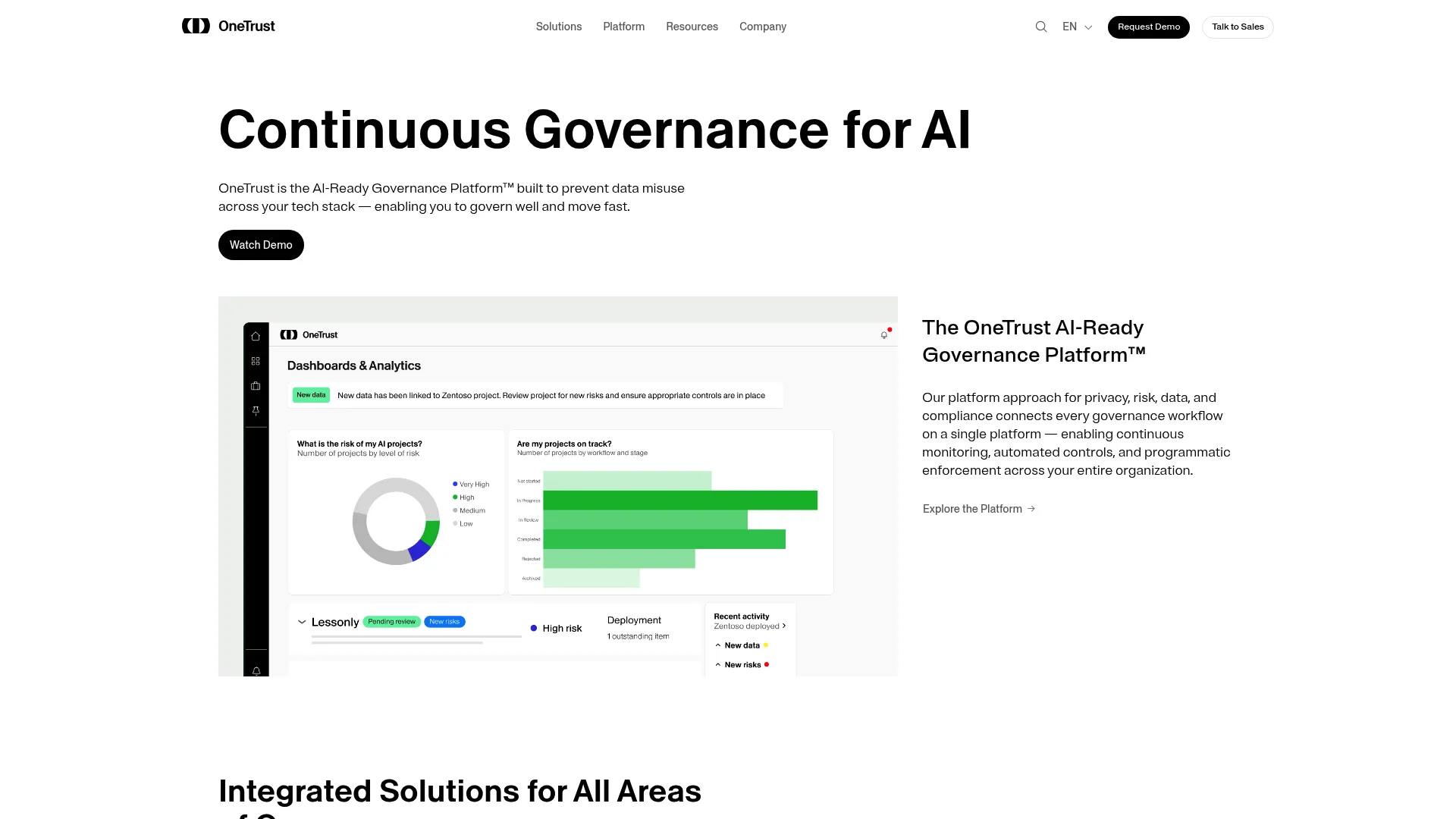 OneTrust Privacy Automation compliance workflow interface