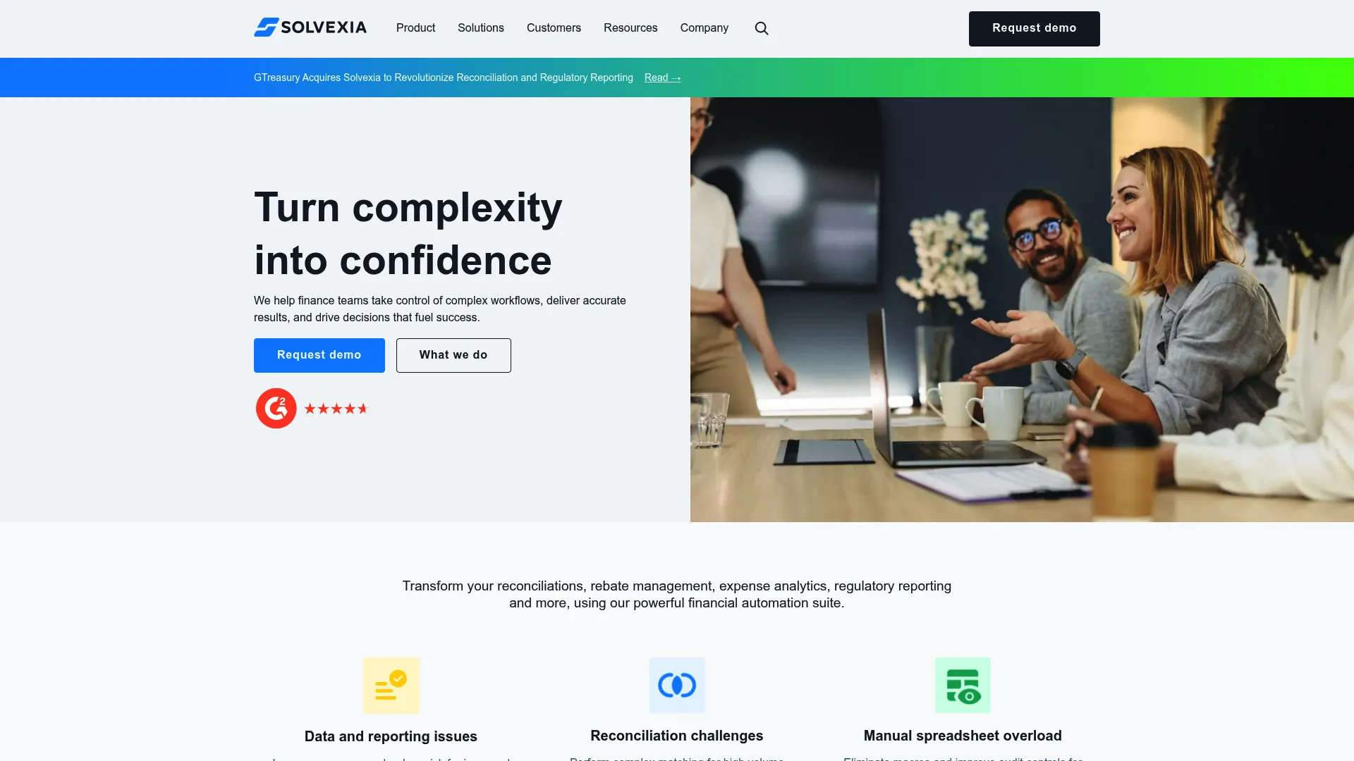 SolveXia finance automation and reconciliation platform interface