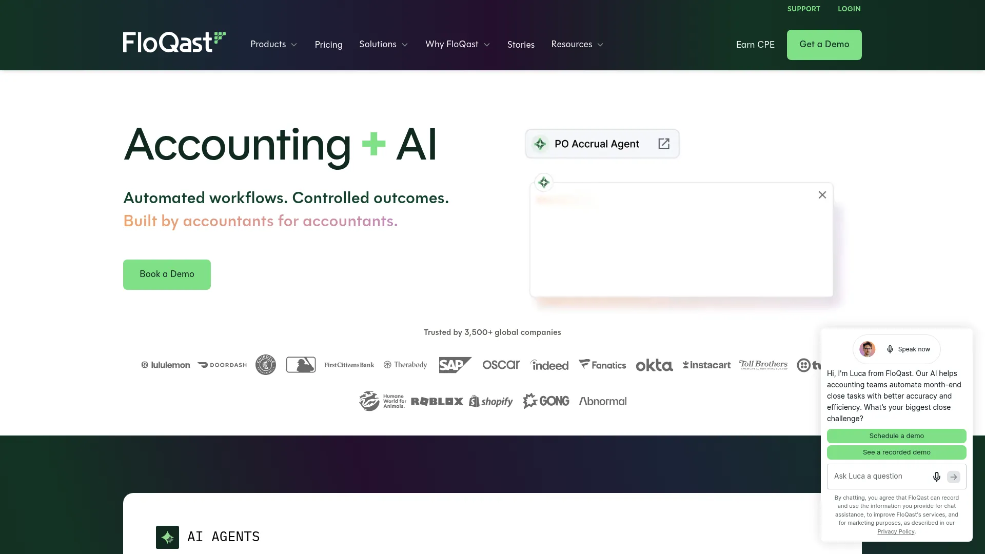 FloQast close management and reconciliation software interface