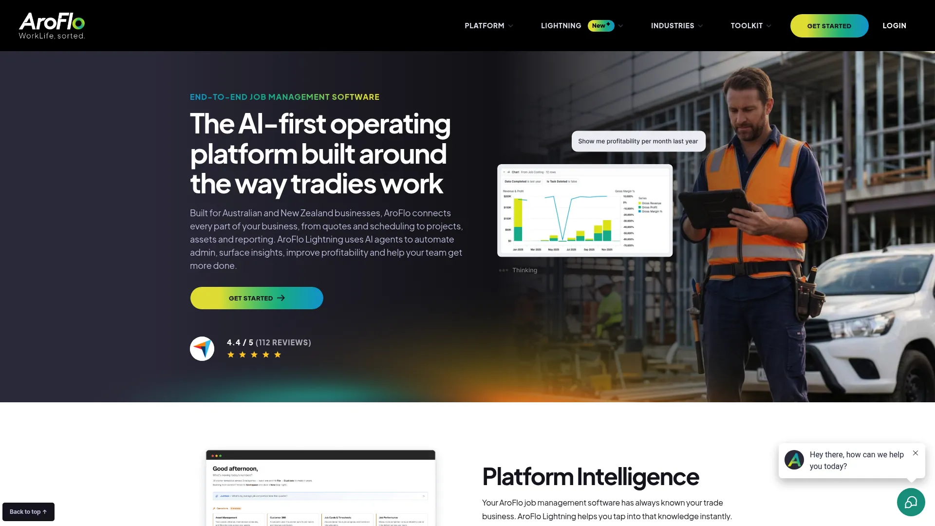 AroFlo job management software homepage