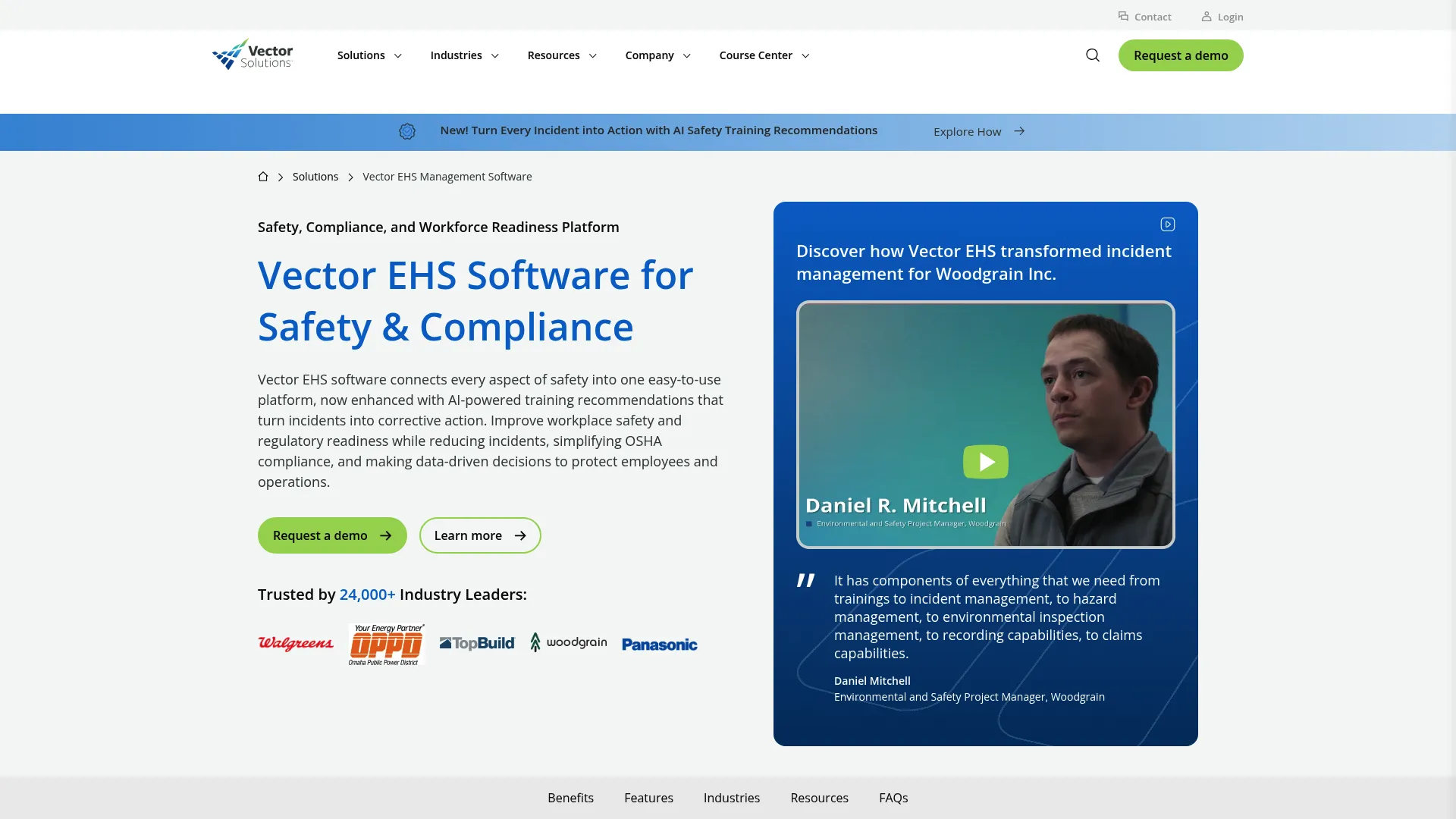 IndustrySafe Vector EHS management software