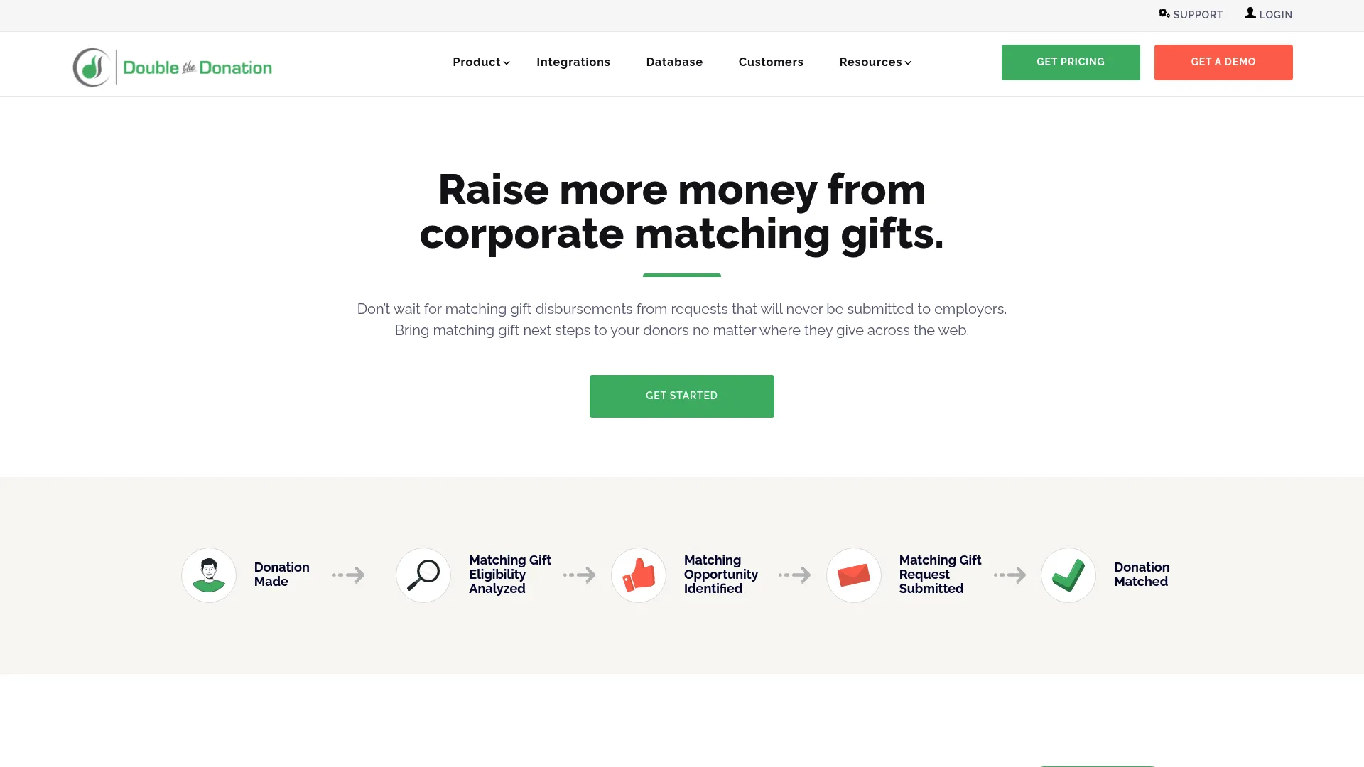 Double the Donation matching gift software homepage