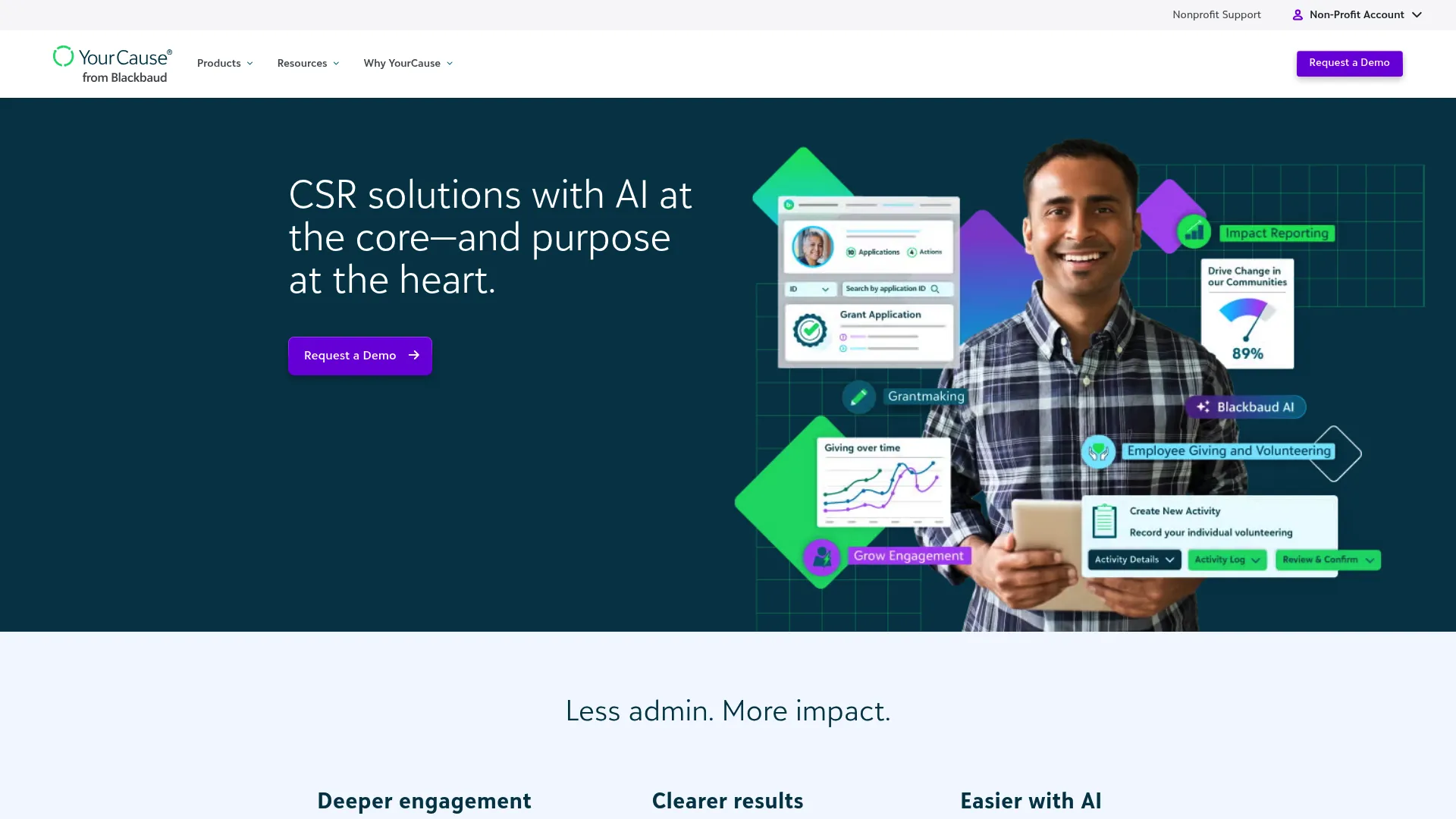YourCause CSR software homepage