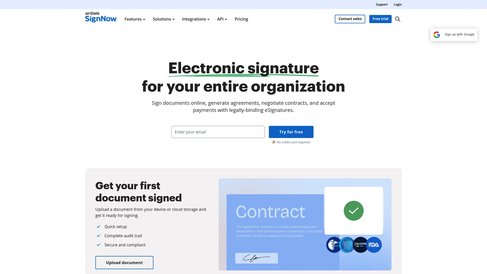 SignNow eSignature and workflow software