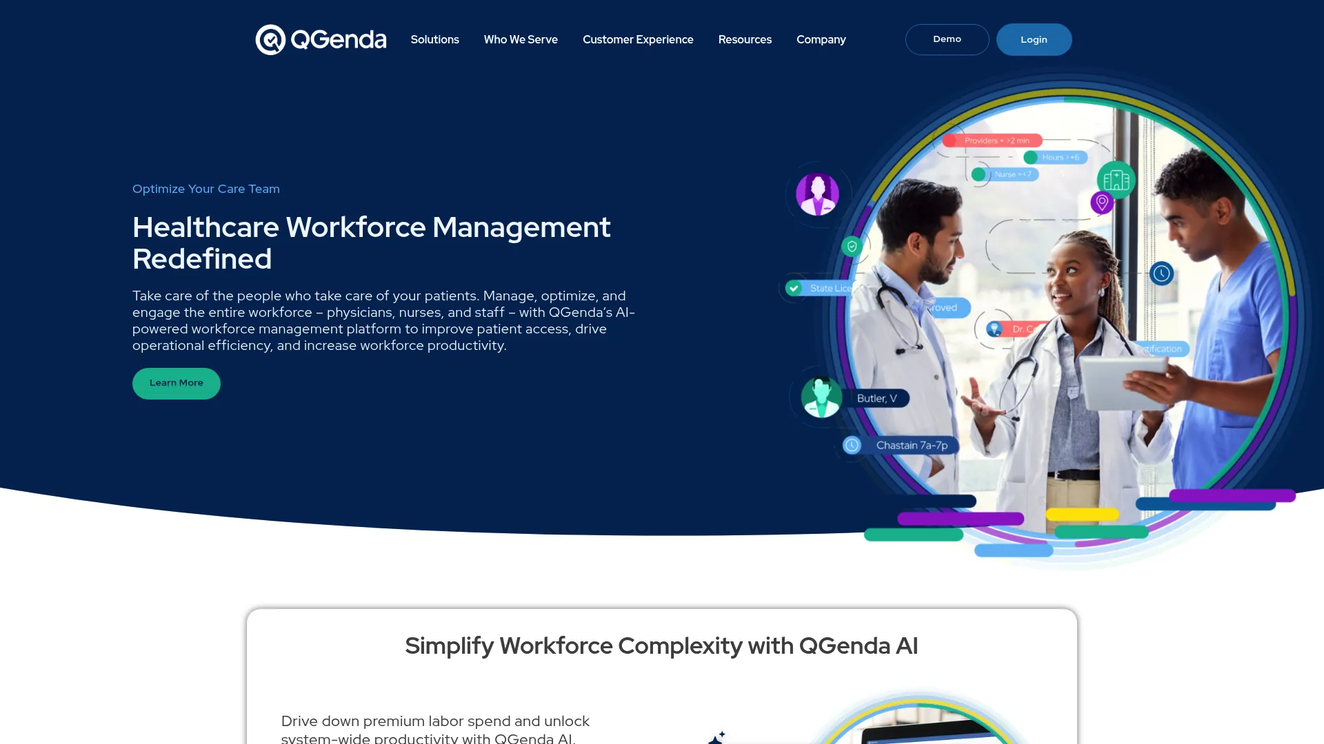 QGenda Credentialing software homepage