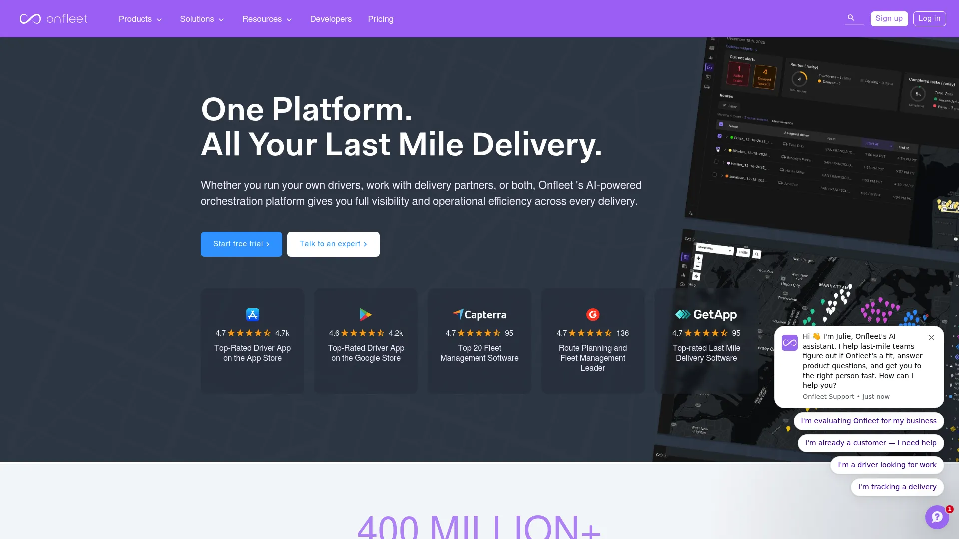 Onfleet delivery management and dispatch software