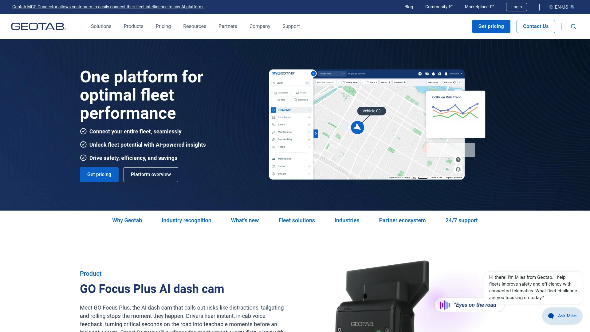 Geotab fleet telematics and management platform