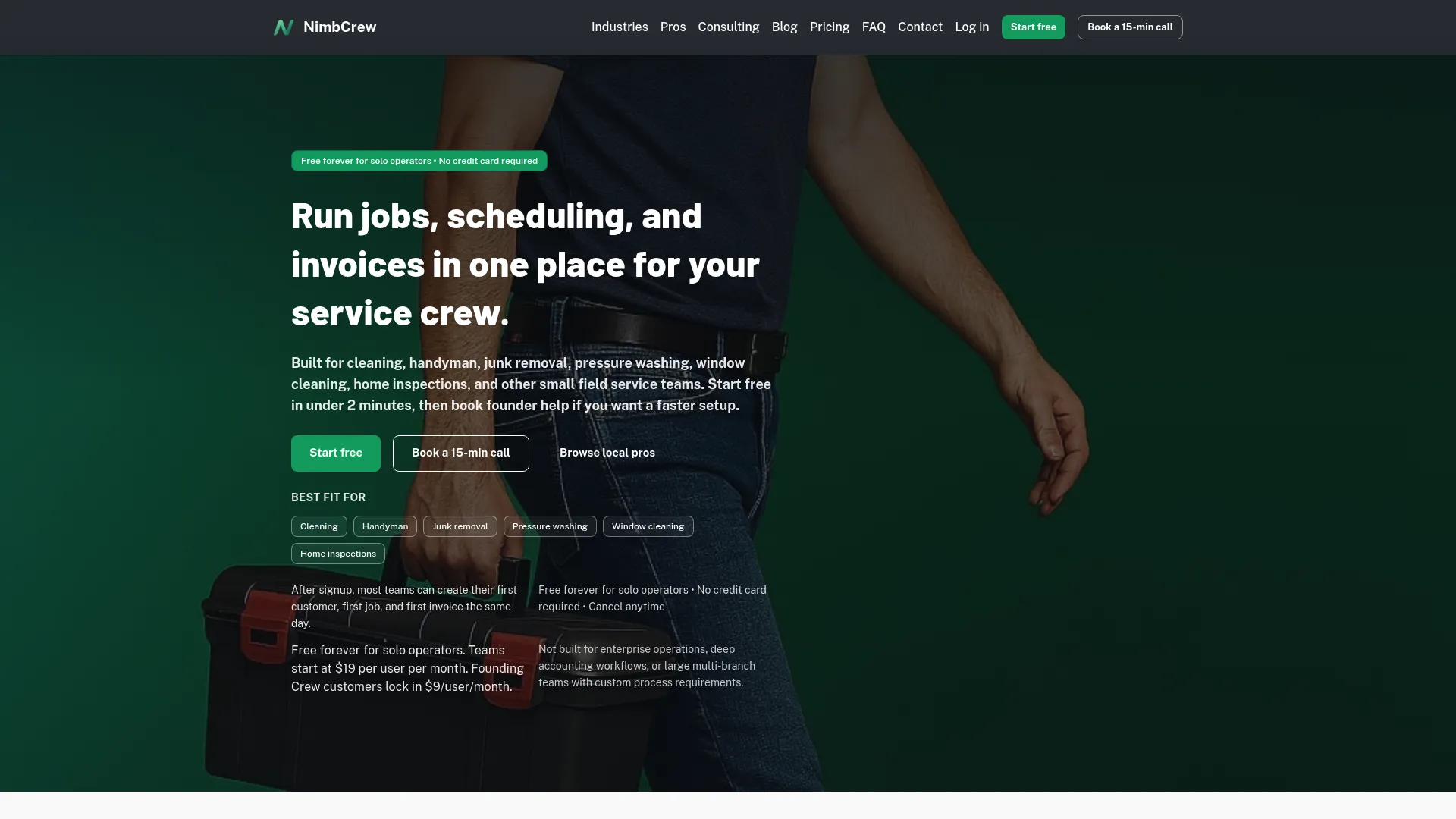 NimbCrew simple field service software for small crews