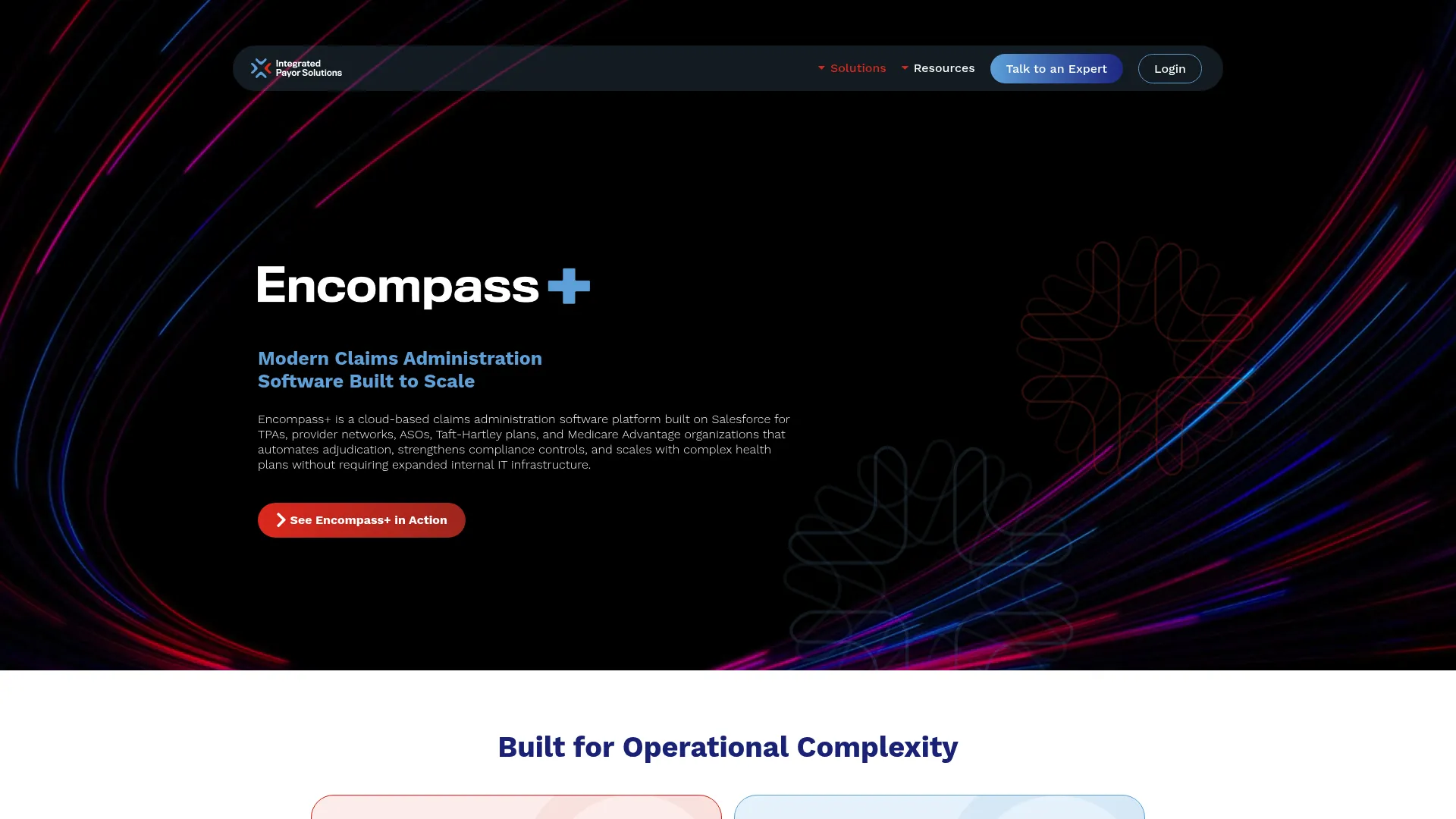 Encompass+ claims administration software page