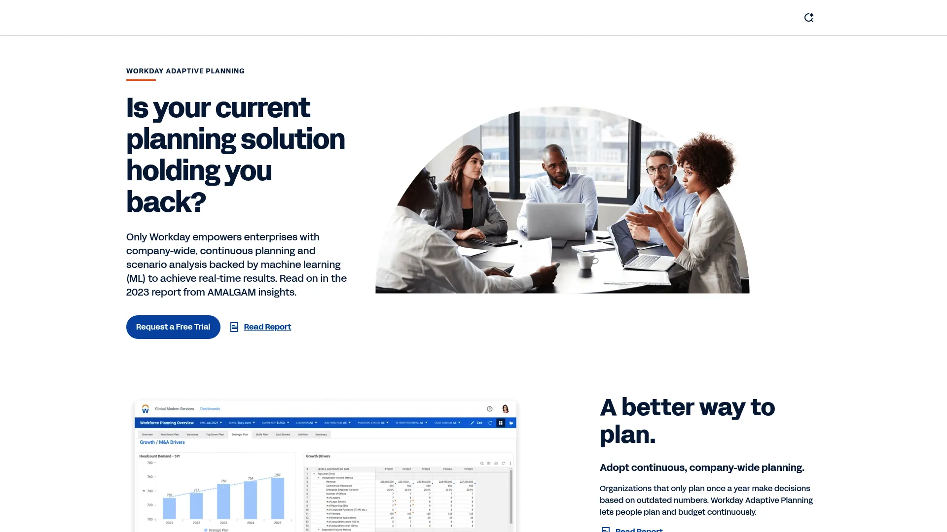 Workday Adaptive Planning platform homepage