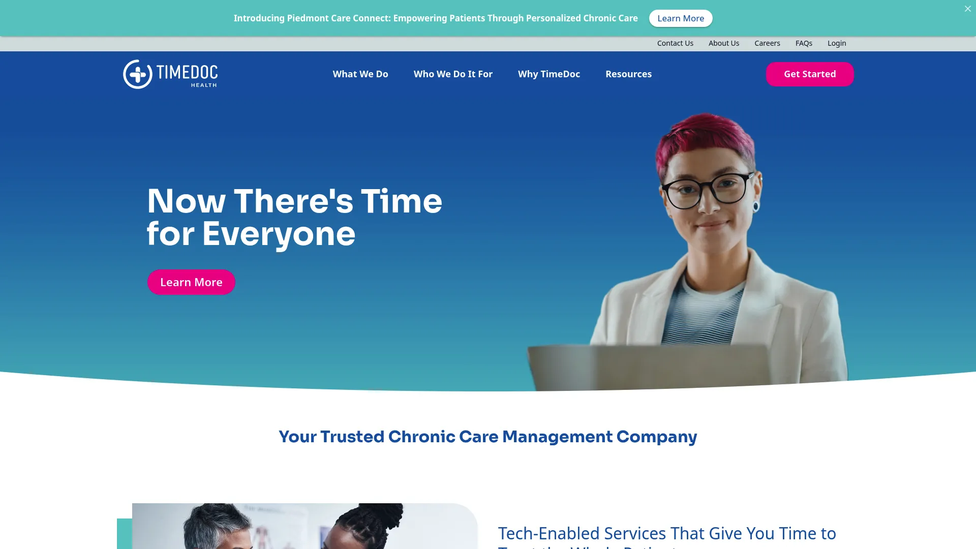 TimeDoc Health care management platform homepage