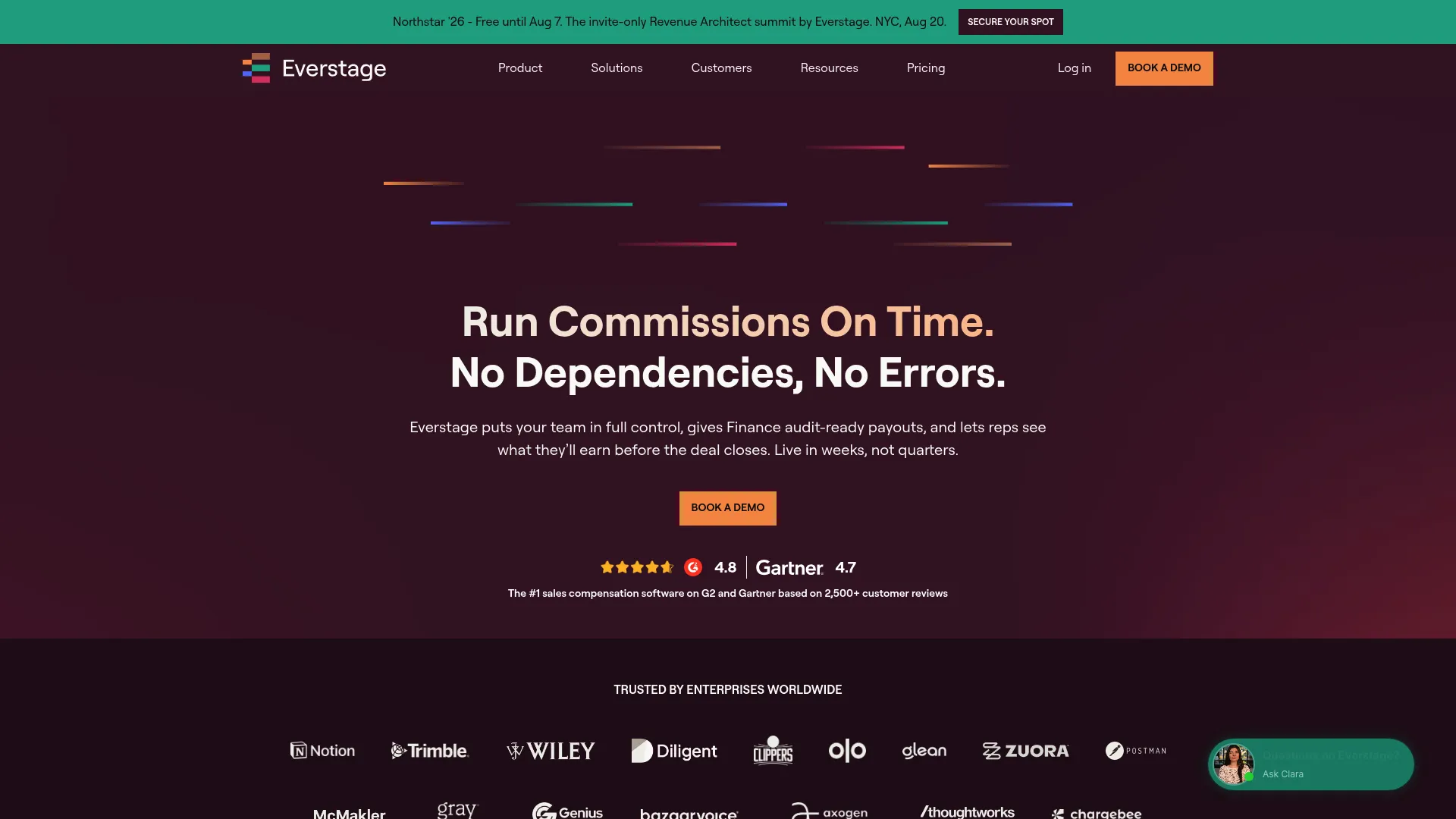 Everstage sales compensation platform homepage