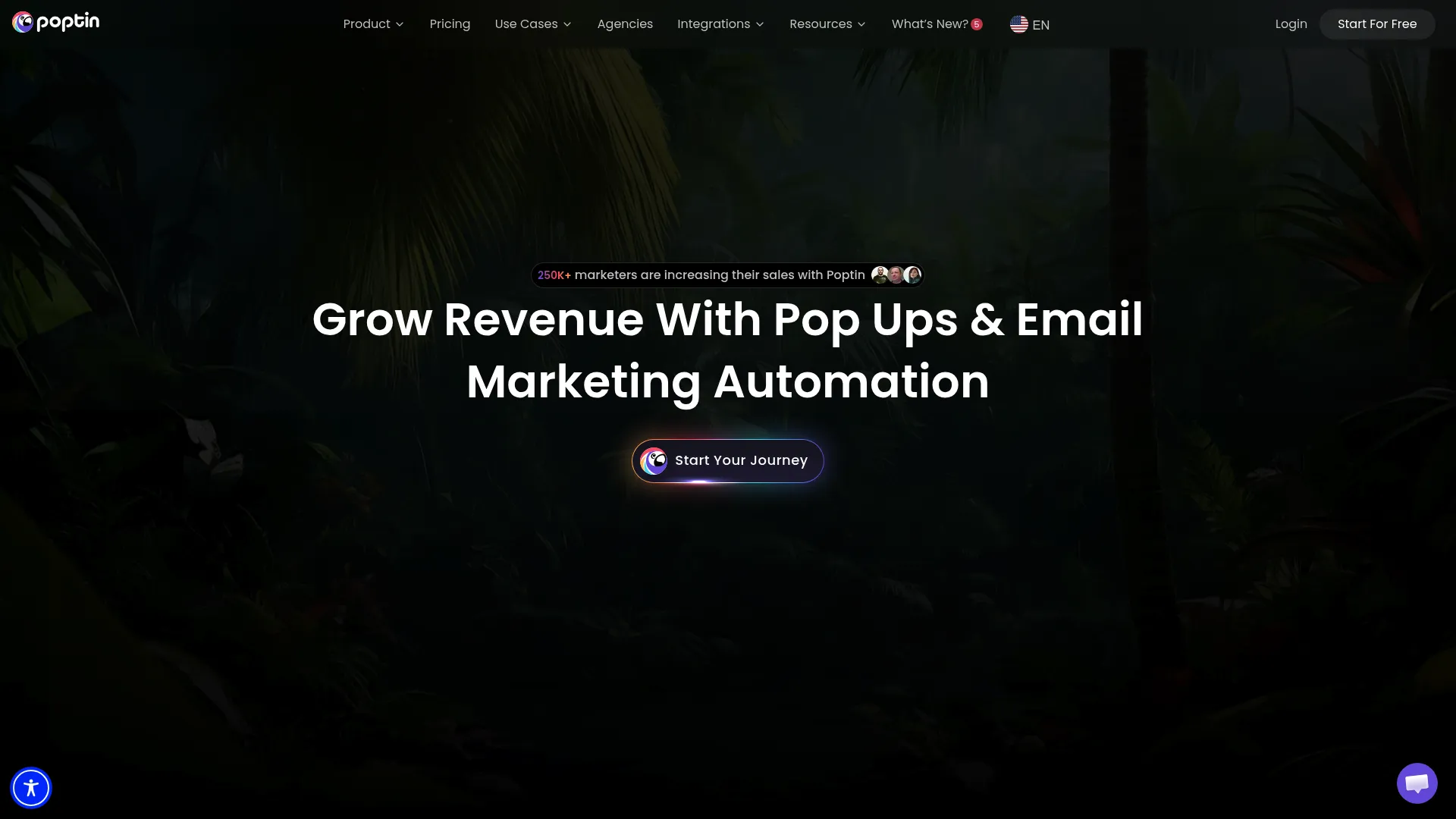 Poptin popup and form homepage