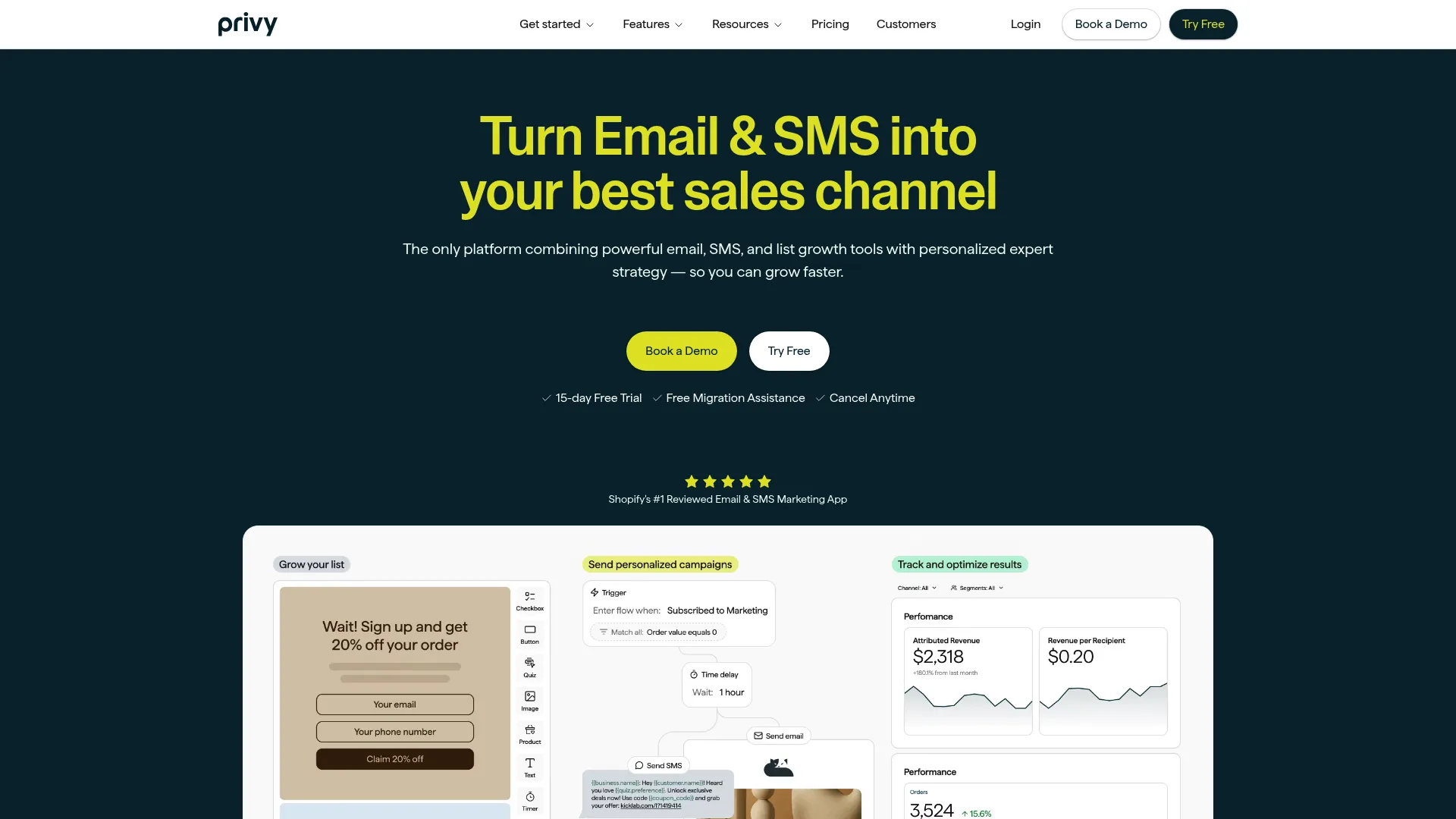 Privy ecommerce marketing homepage