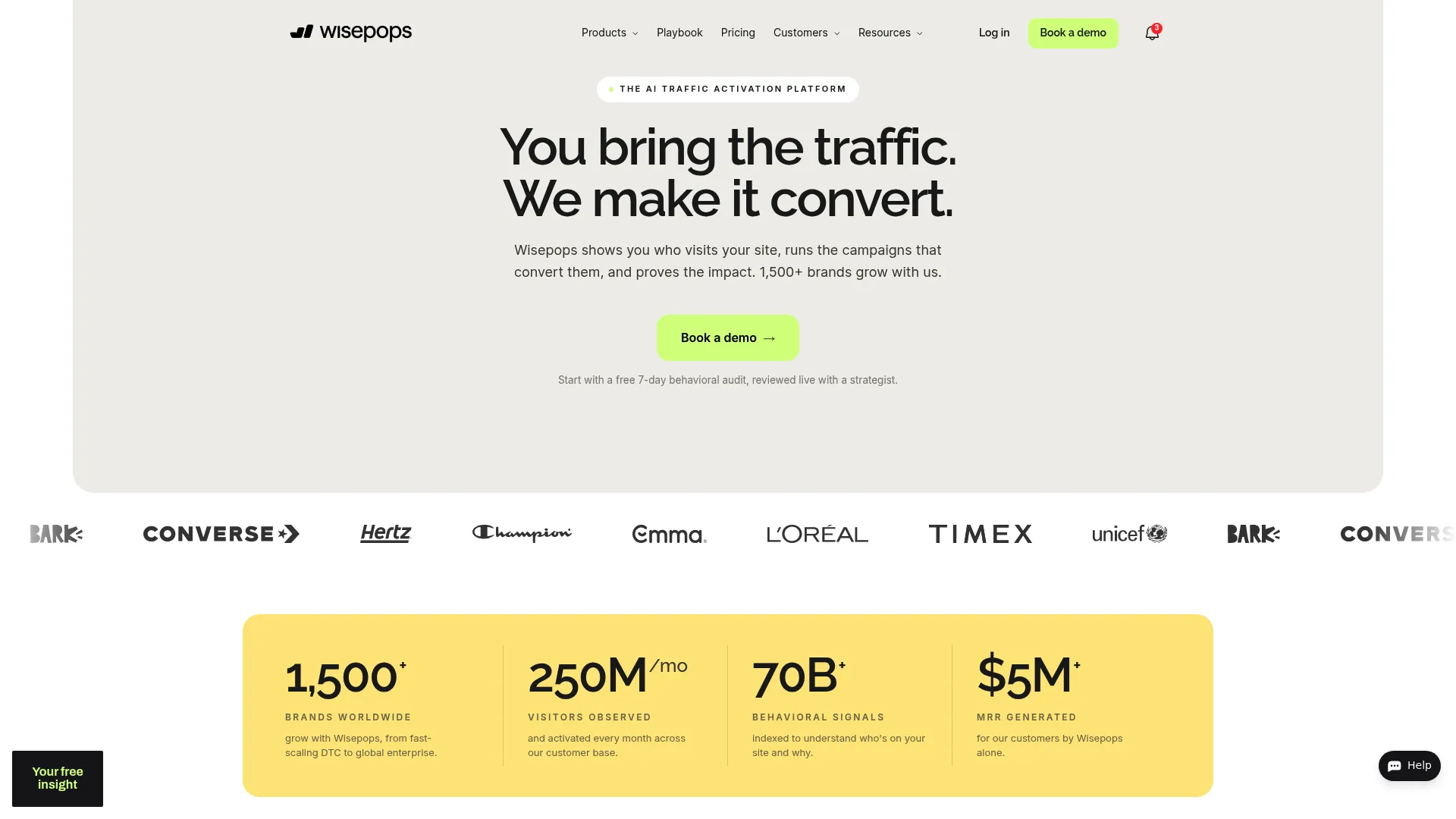 Wisepops popup software homepage