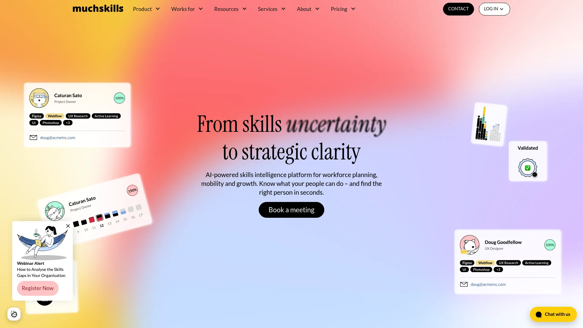 MuchSkills skills intelligence platform homepage