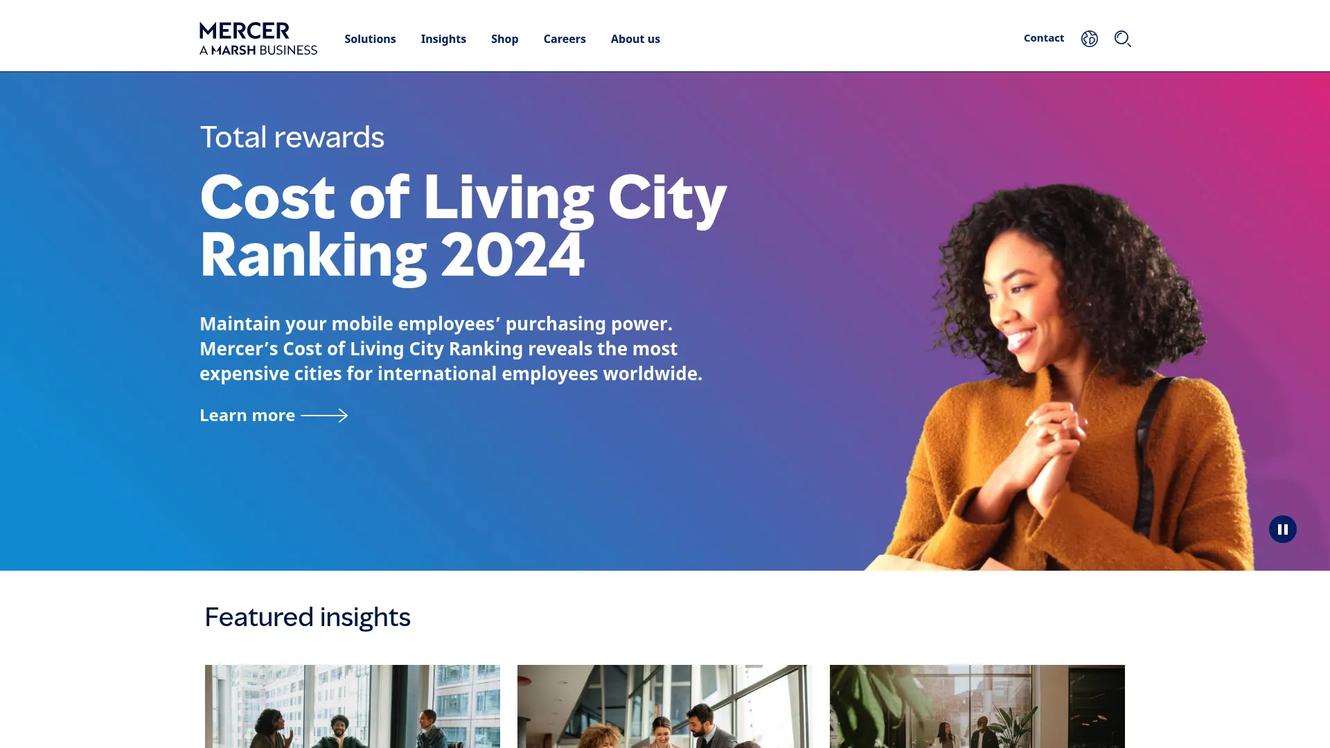 Mercer consulting and talent solutions homepage