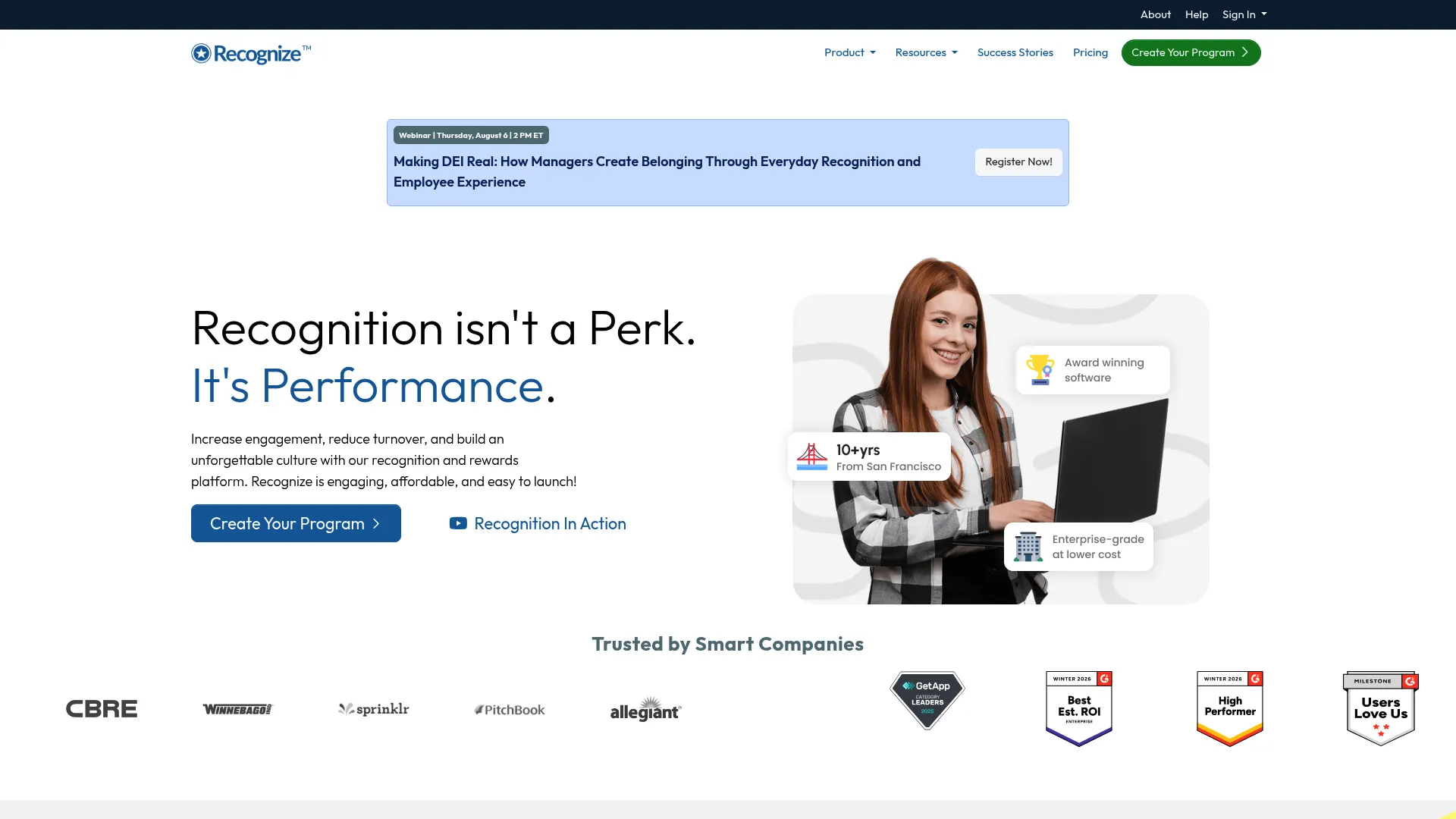 Recognize employee recognition platform for Microsoft 365 homepage