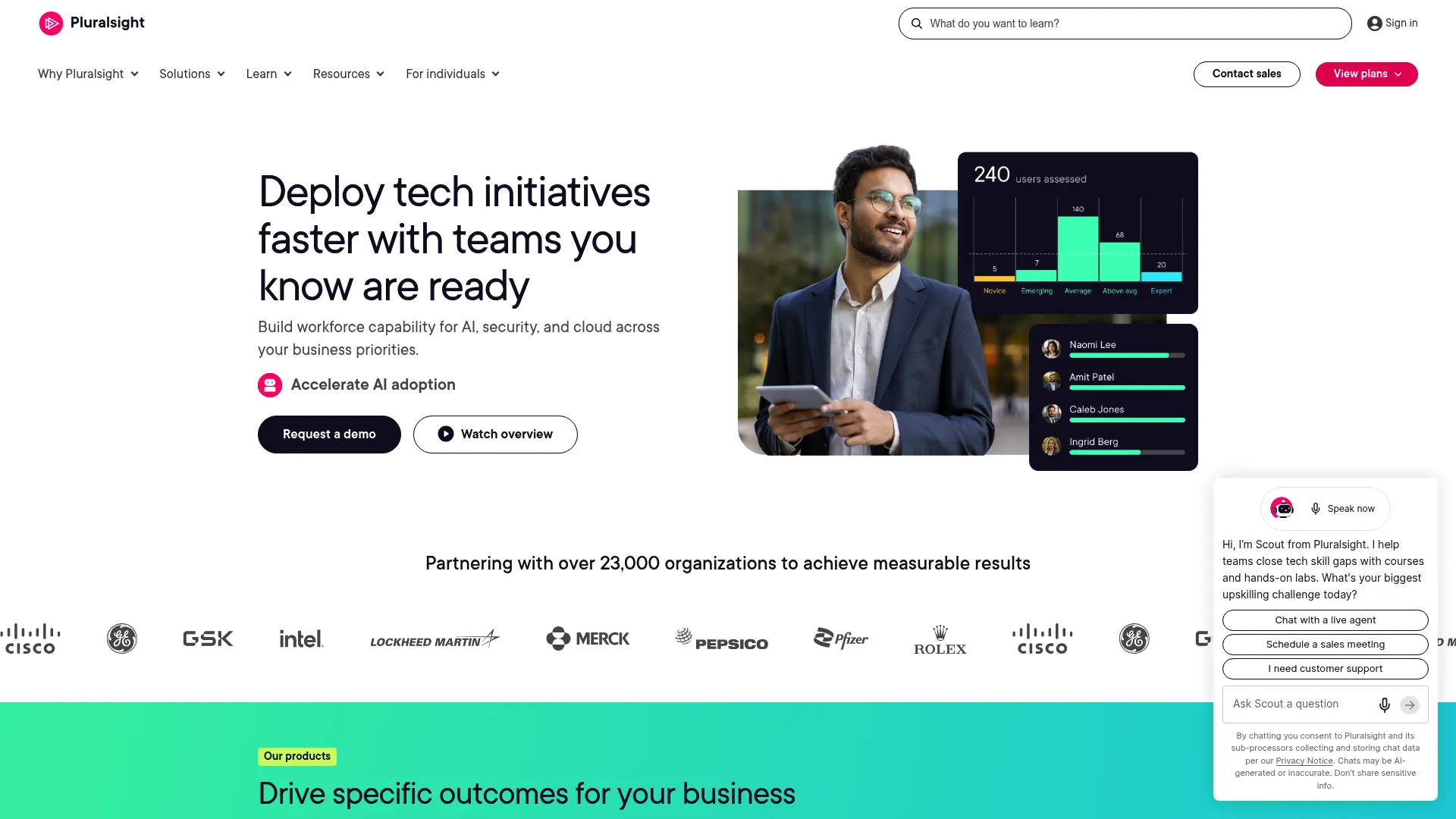 Pluralsight technology skills platform homepage